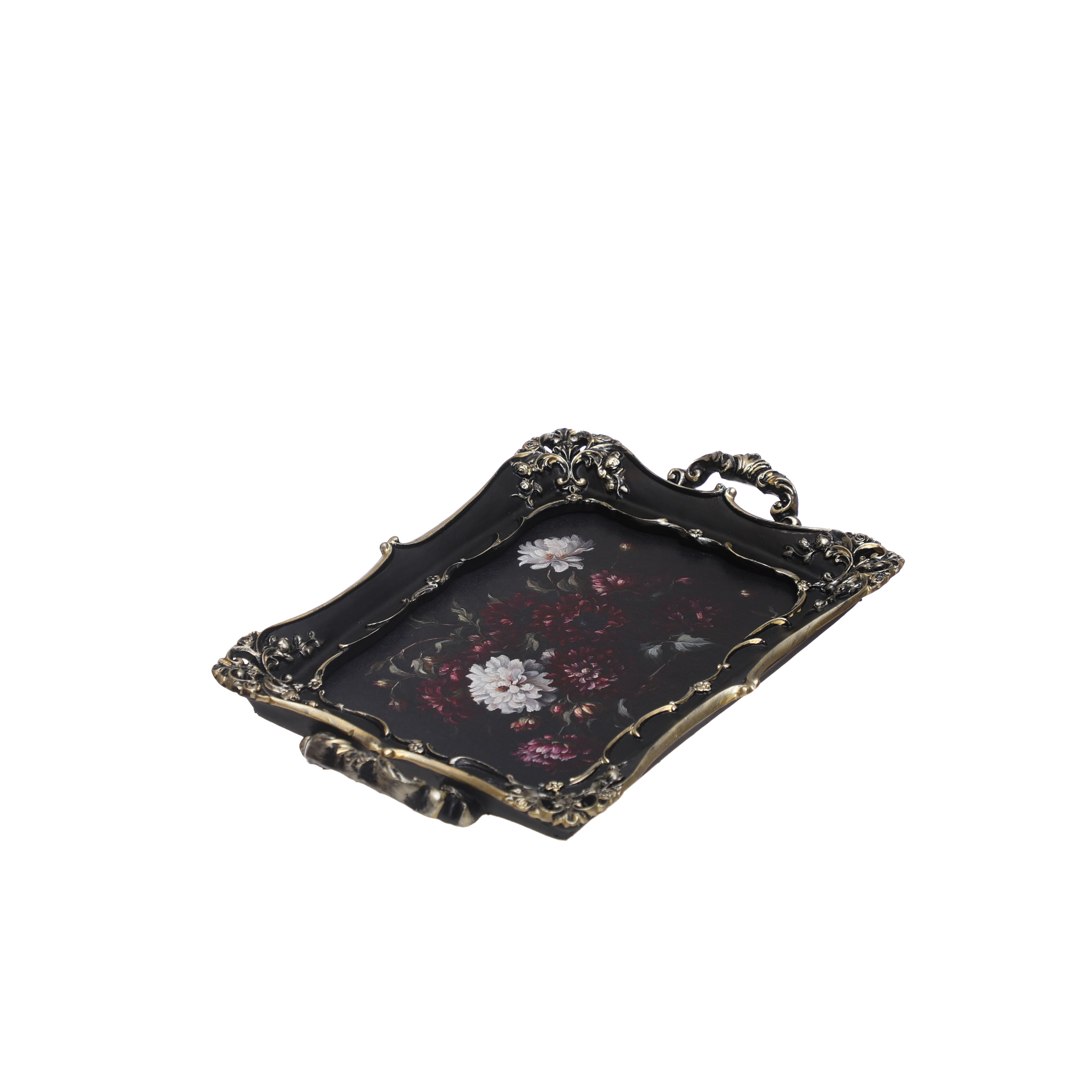 12&#x22; Dark Floral Tabletop Tray by Ashland&#xAE;