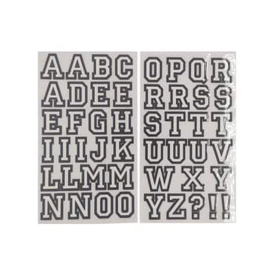 Iron on Letters & Numbers 1.75-Inch White Transfer for Clothing, 3 Sheet (Black or White Optional)