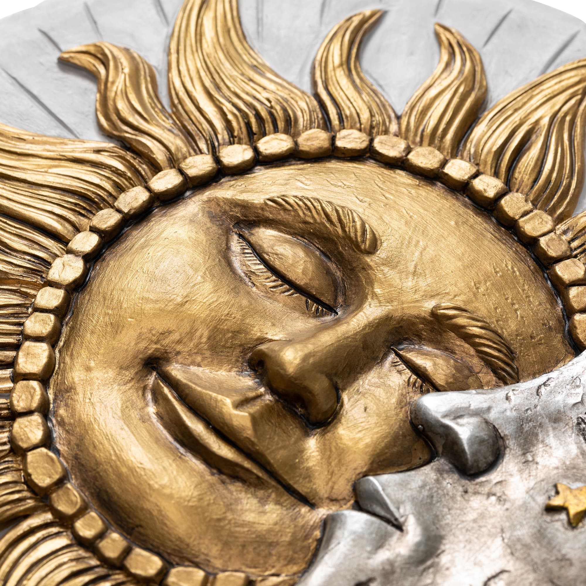 Glitzhome® 10" Cement Sun & Moon Textured Stepping Stones Set