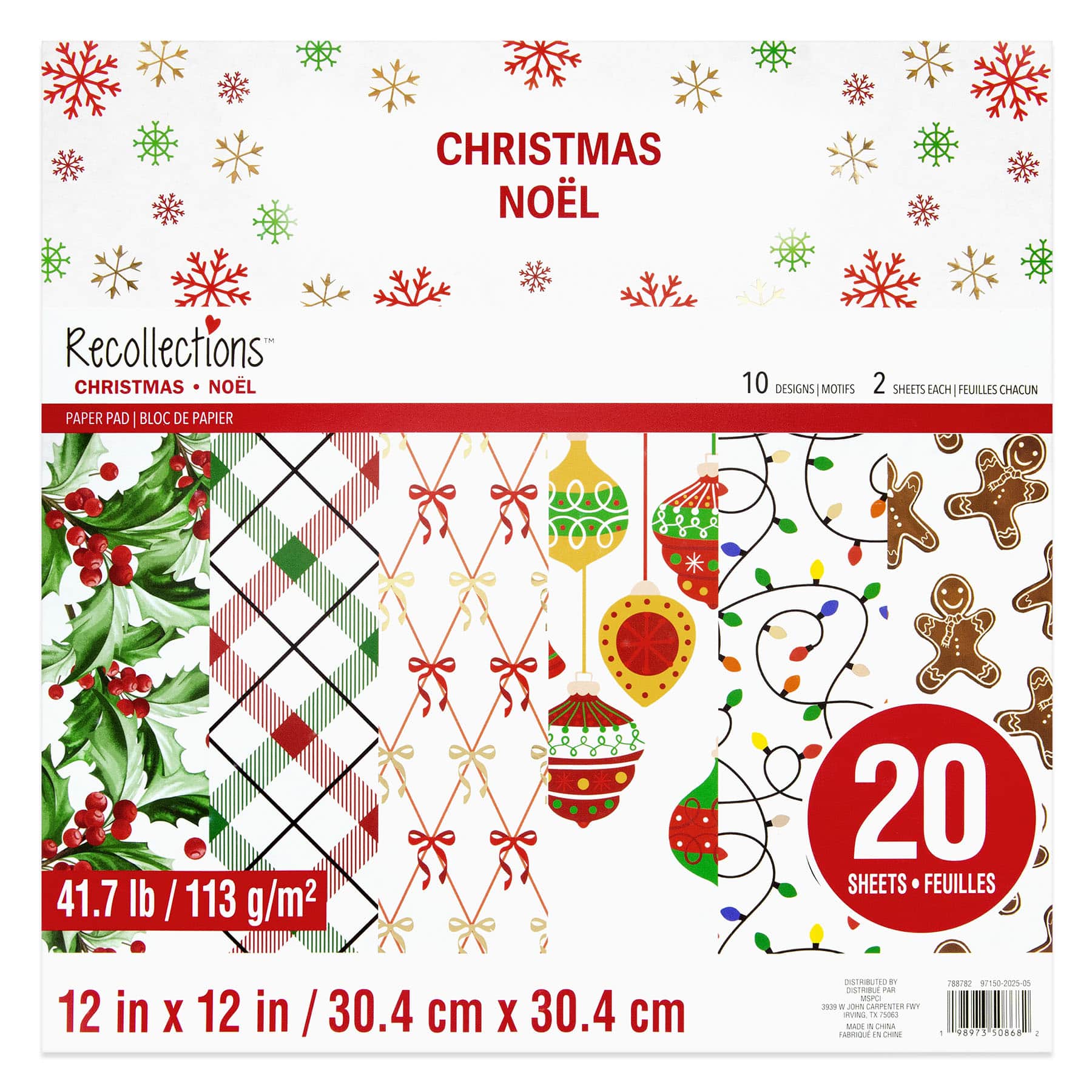 12&#x22; x 12&#x22; Christmas Vellum Paper Pad by Recollections&#x2122;