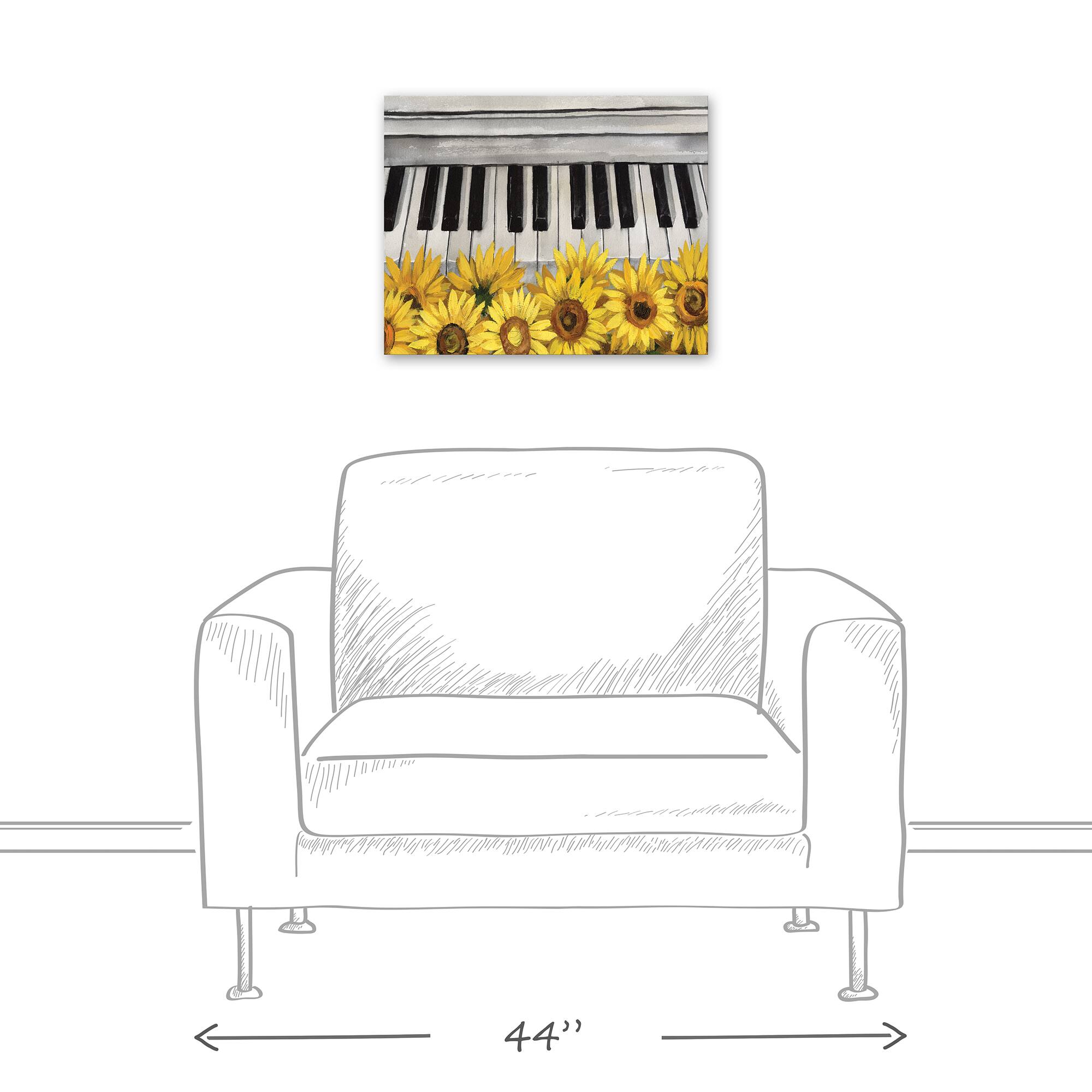 Music &#x26; Sunflowers Canvas Wall Art