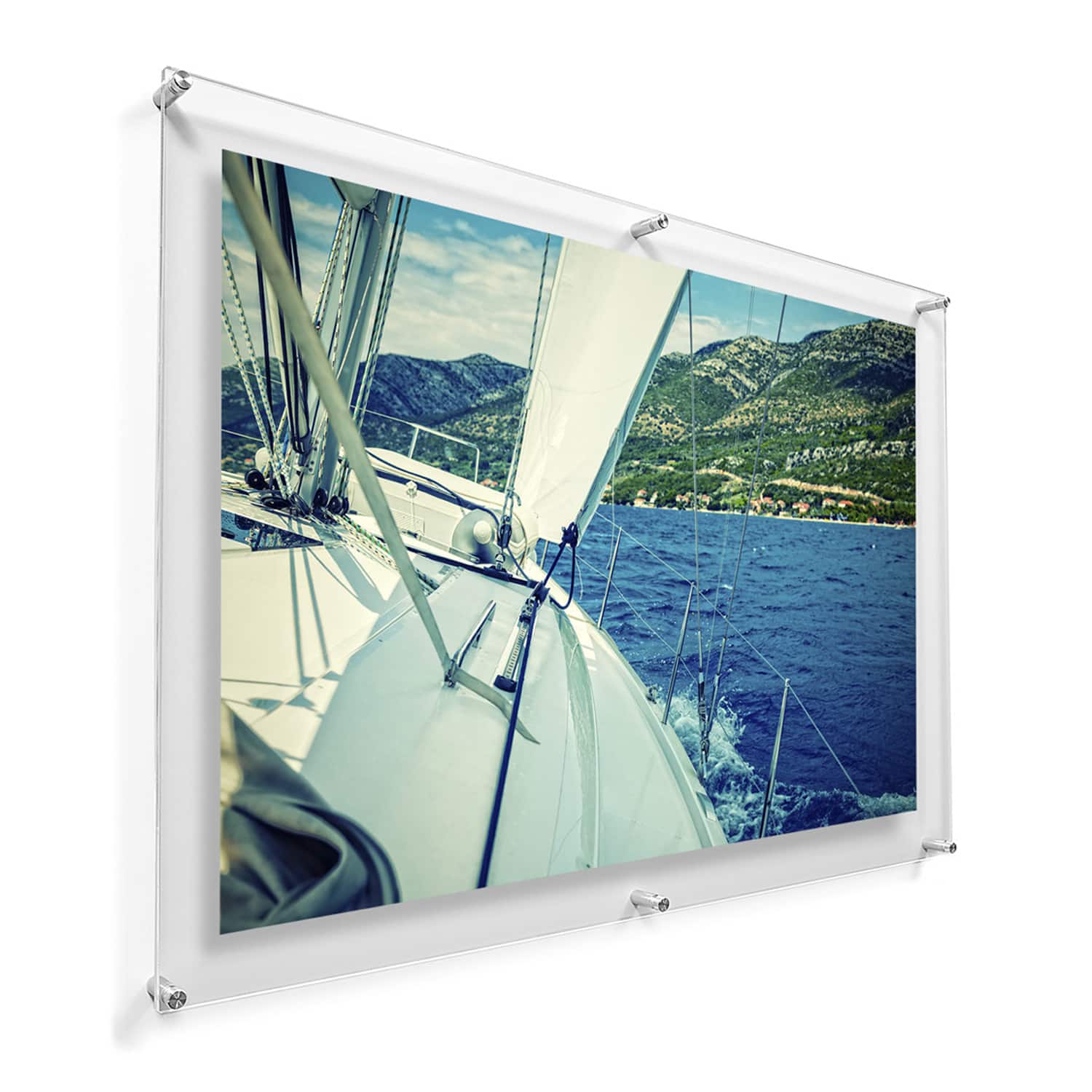 Wexel Art Double Panel Clear Acrylic Floating Wall Frame with Silver Hardware