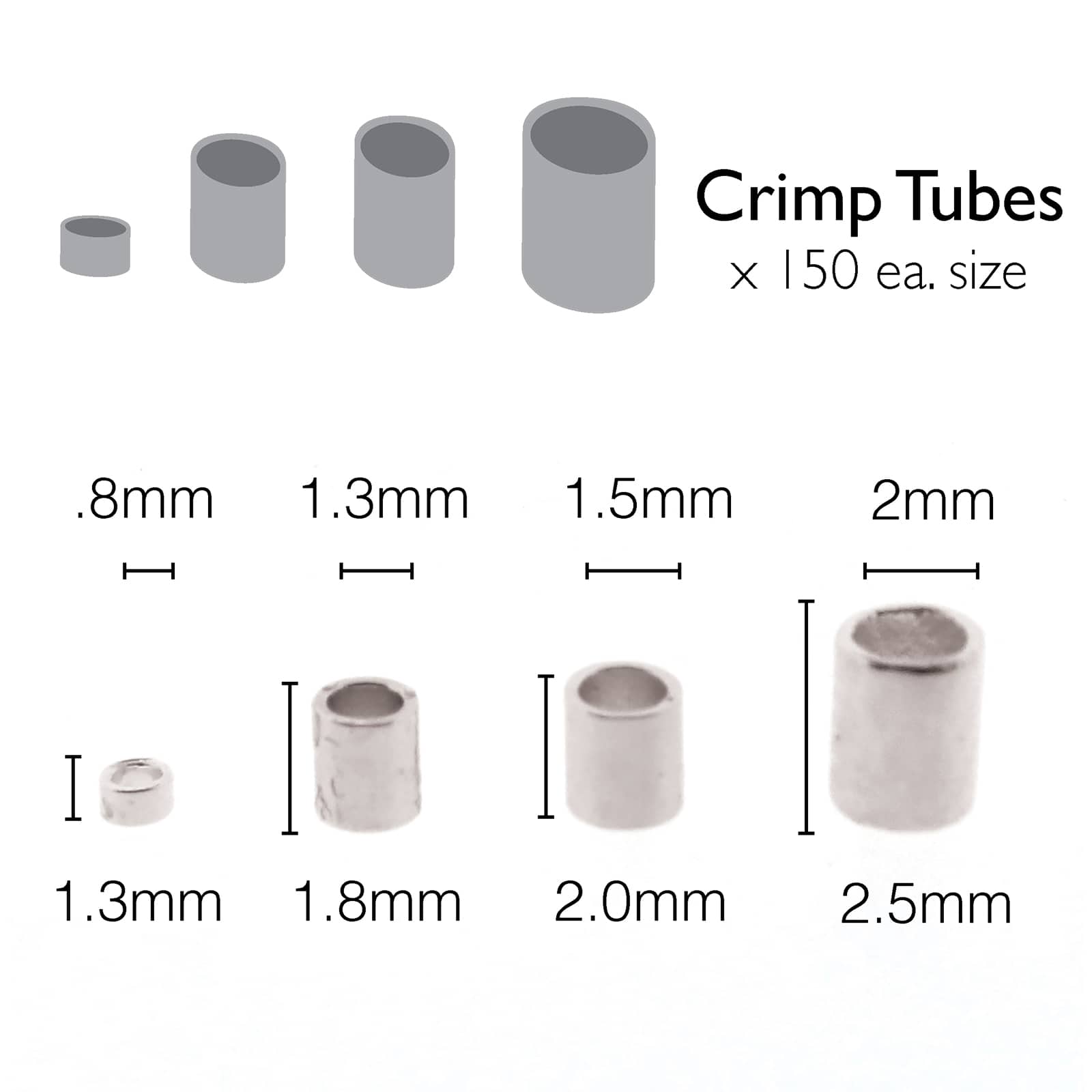 The Beadsmith&#xAE; Silver Plated Crimp Tubes, 600ct.