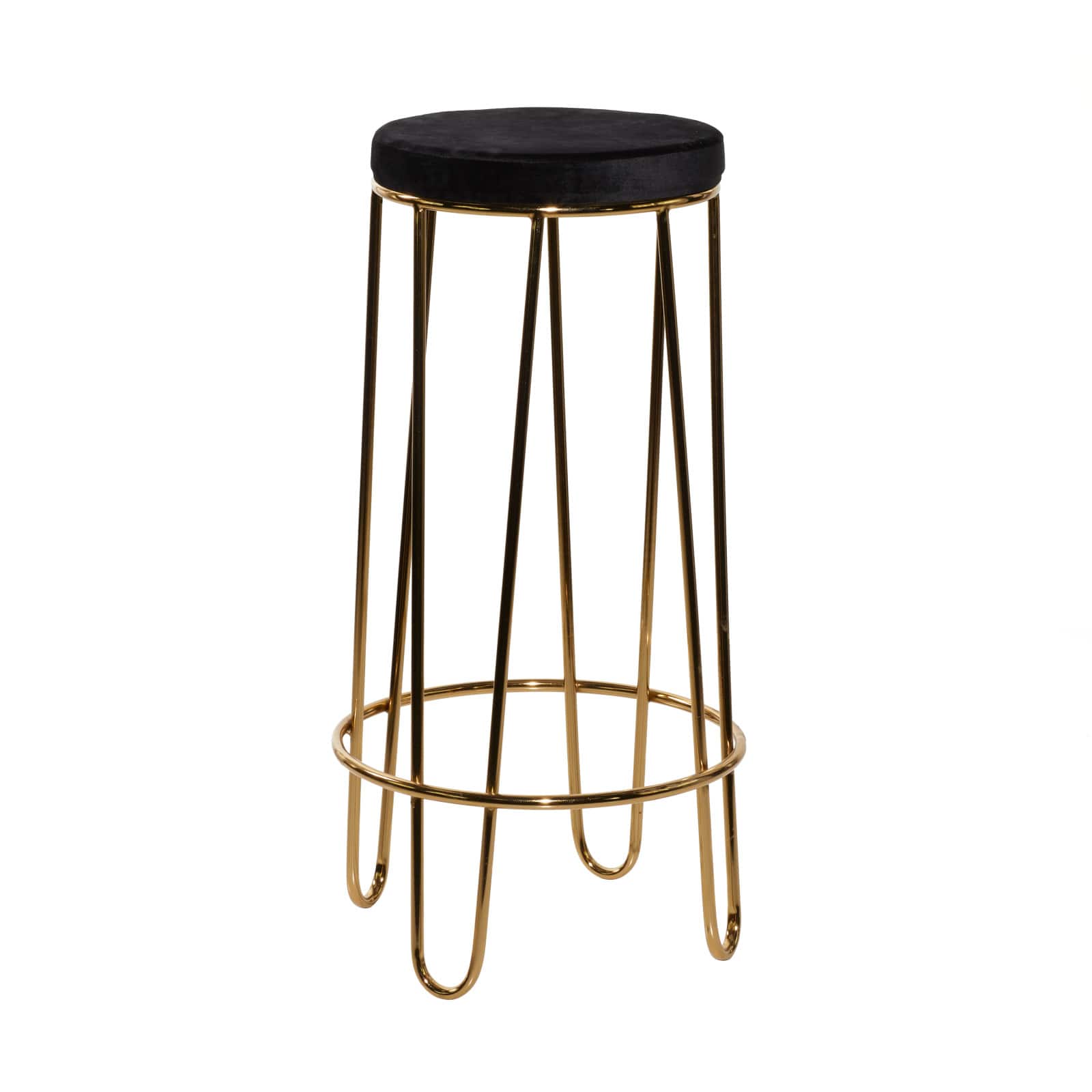 Gold Metal Contemporary Bar Stool 31" x 17" x 17"