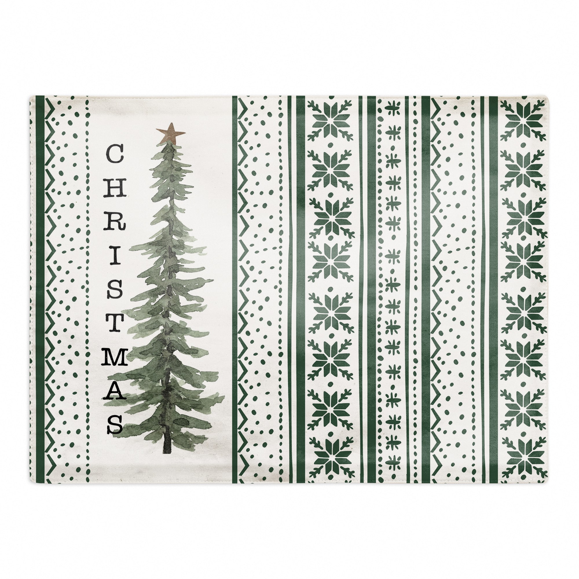 Christmas Tree Green Patterns Poly Twill Placemat