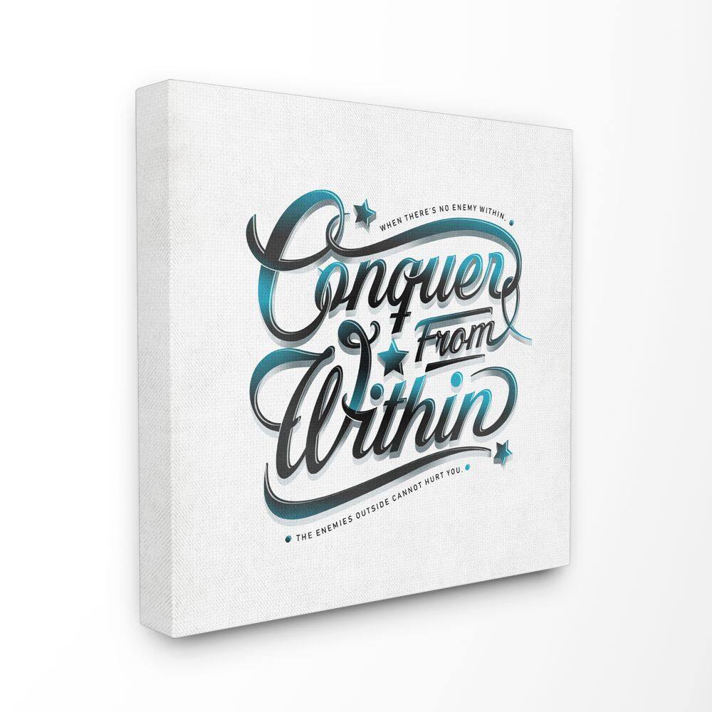 Stupell Industries Conquer From Within Canvas Wall Art in White | 30" x 30" | Michaels®