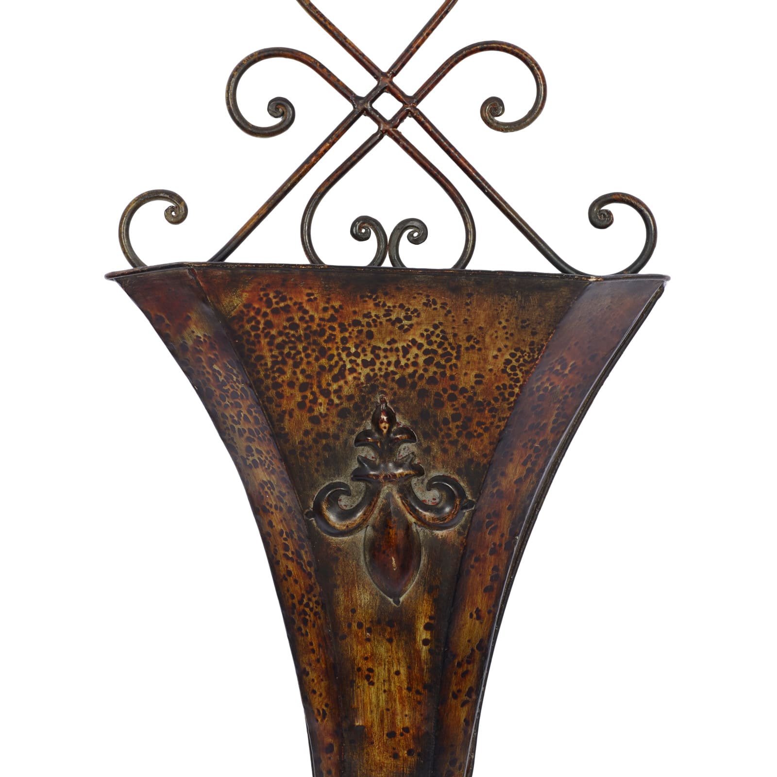 Brown Metal Traditional Planter Set