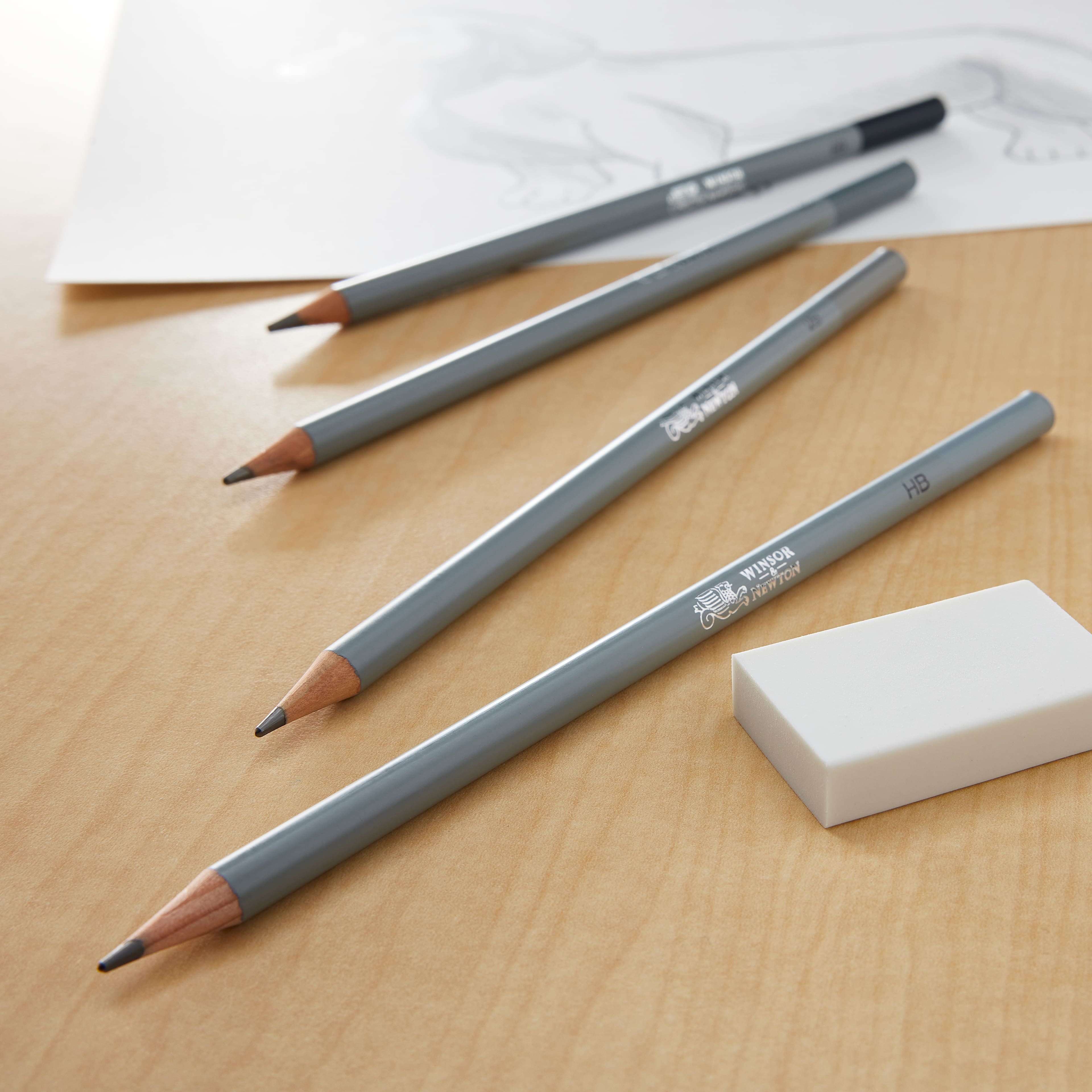 6 Pack: Winsor & Newton™ Studio Collection™ Graphite Pencil Set & Eraser