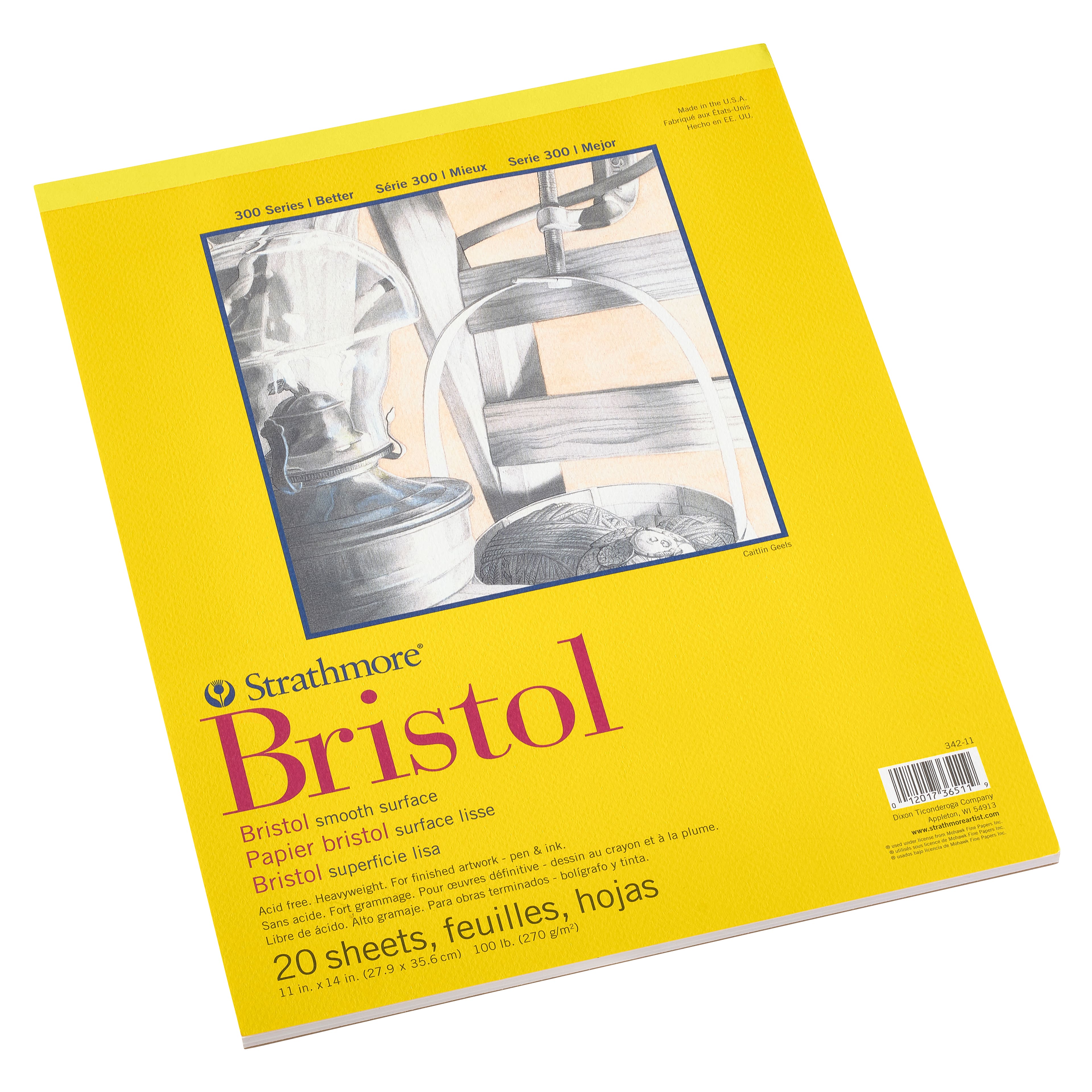 Strathmore 300 Series Bristol Smooth Paper Pad; Drawing Pad, Medium  Surface; Watercolor Paper Pad Cold Pressed