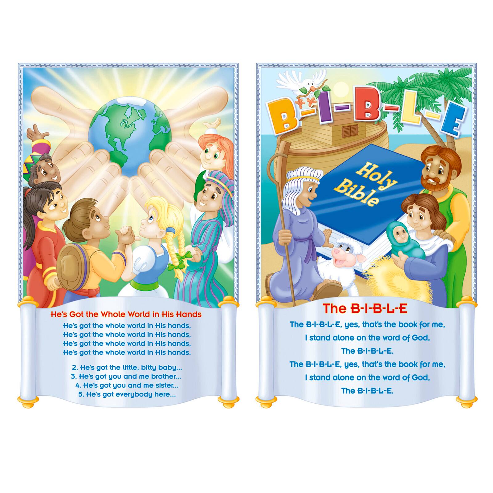 North Star Teacher Resources Children's Bible Songs Bulletin Board Chart Set
