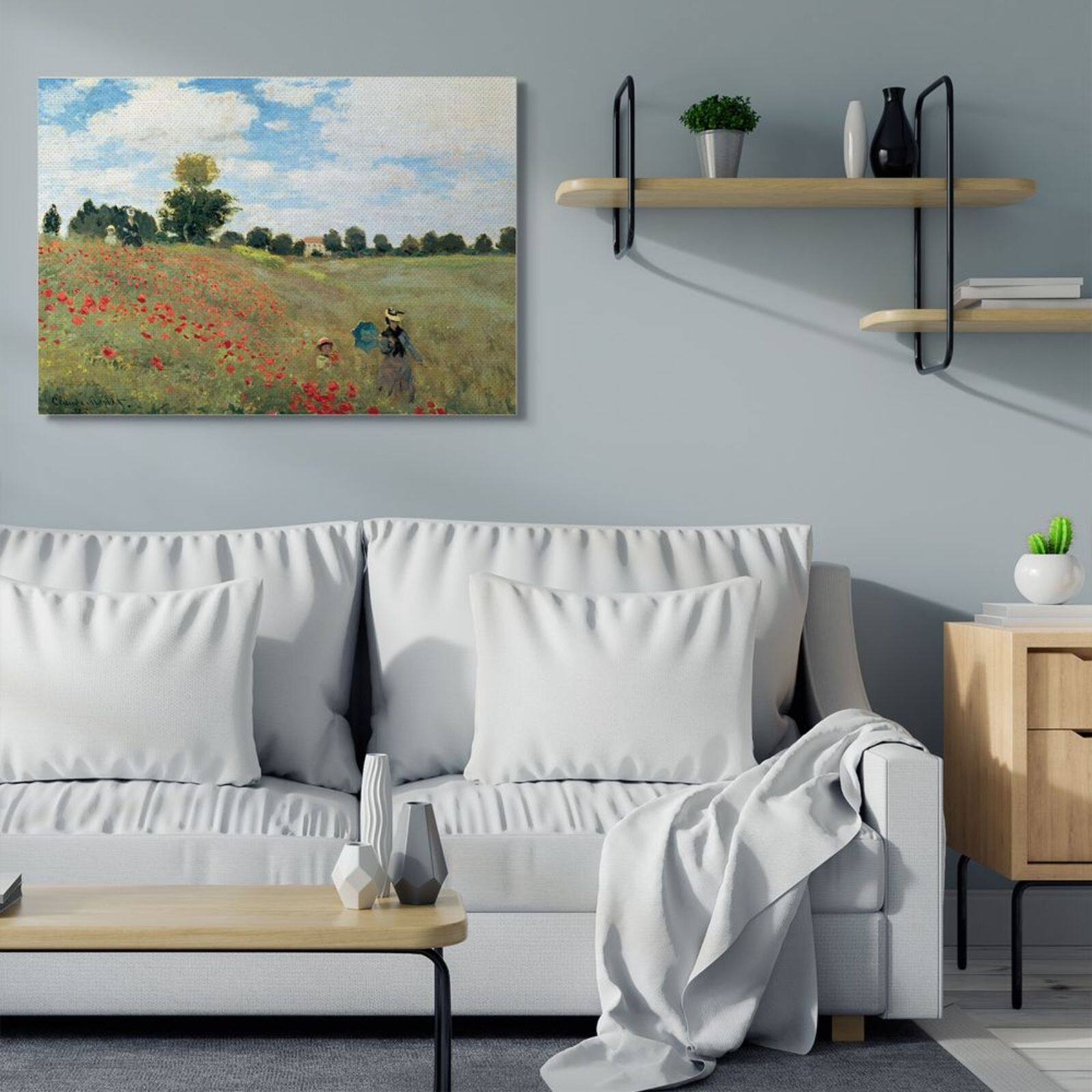 Stupell Industries The Poppy Field by Monet Frameless Classic Painting