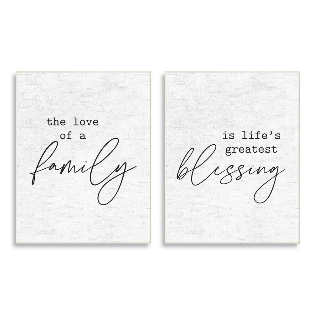 Stupell Industries Love of Family is Life's Greatest Blessing Minimal Quote Wood Wall Plaque