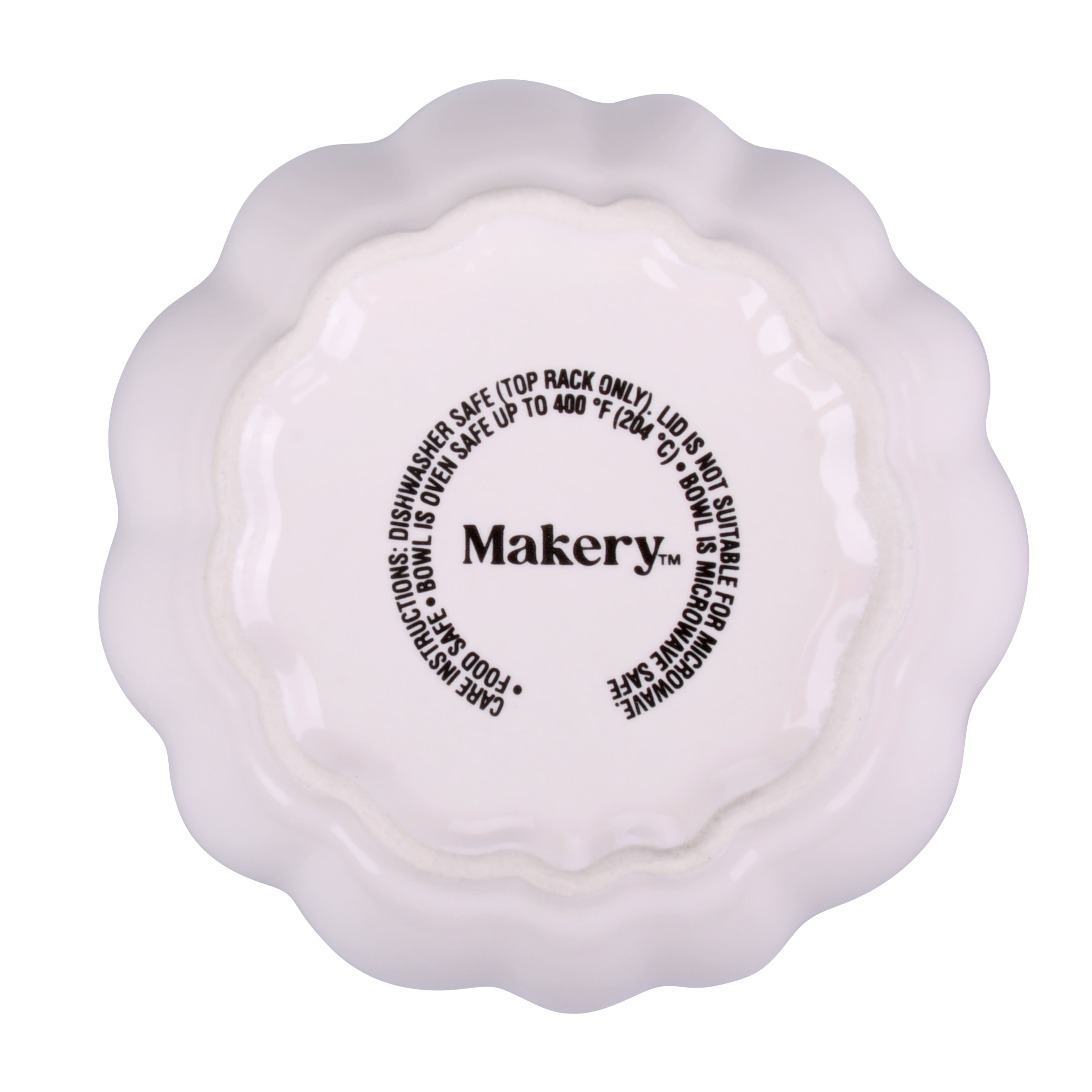 4.75&#x22; Cream Ceramic Pumpkin Cocotte by Makery&#x2122;