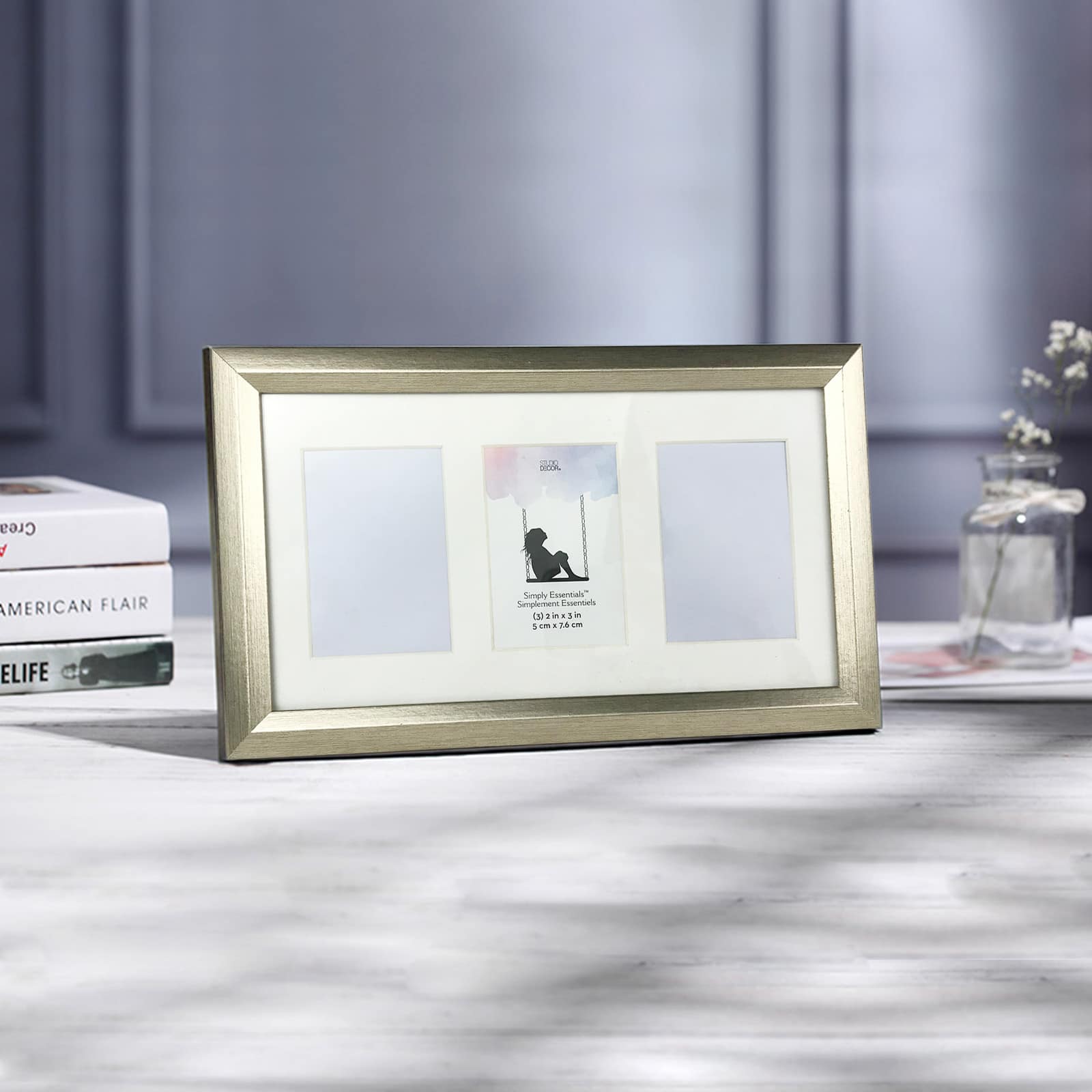 3 Opening Silver Foil 2&#x22; x 3&#x22; Collage Frame, Simply Essentials&#x2122; by Studio D&#xE9;cor&#xAE;