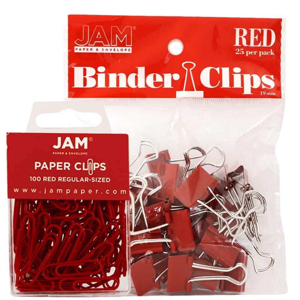 JAM Paper Desk Essentials Paper Clips &#x26; Binder Clips Kit