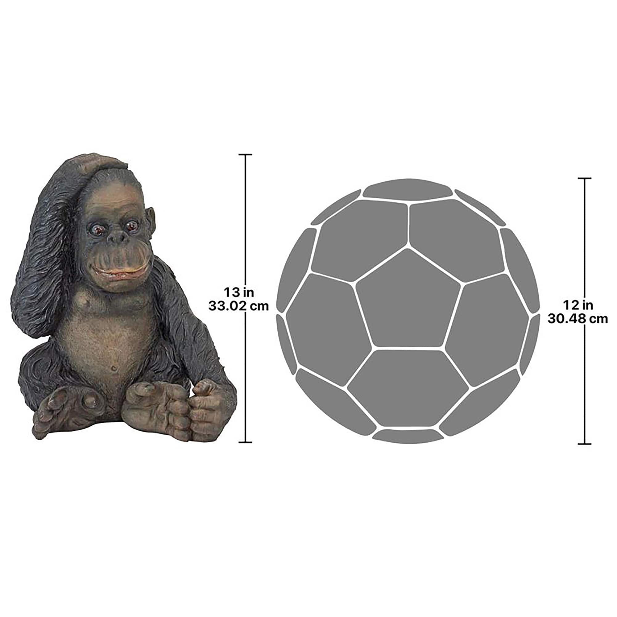 Design Toscano 13&#x22; Curly the Chimpanzee of the Jungle Funny Monkey Statue