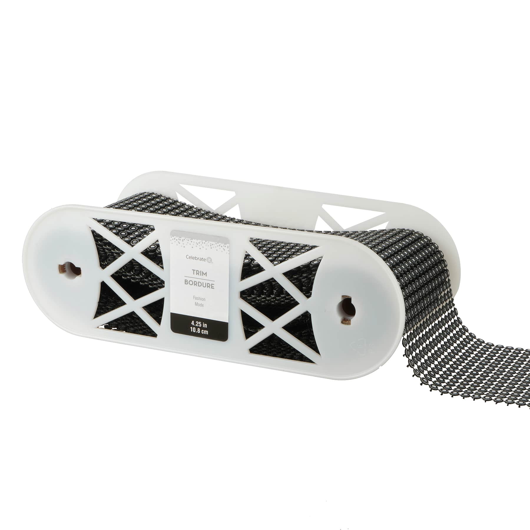 4.25&#x22; Black Diamond Mesh Trim by Celebrate It&#xAE;
