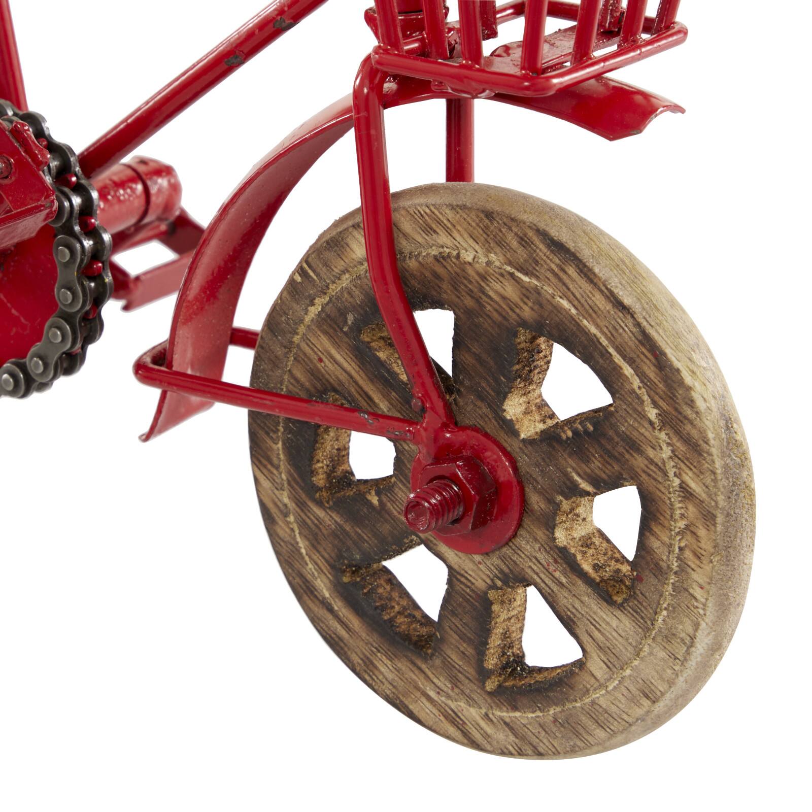 10&#x22; Multi-Colored Metal Vintage Bicycle Sculpture, 3ct.