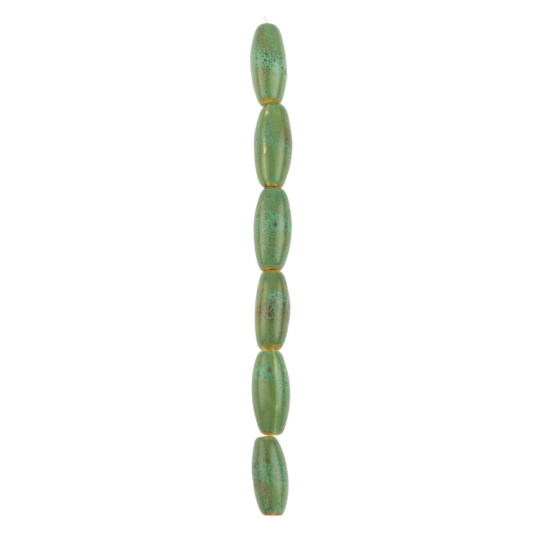 12 Packs: 6 ct. (72 total) Green Ceramic Oval Beads, 29.5mm by Bead Landing™