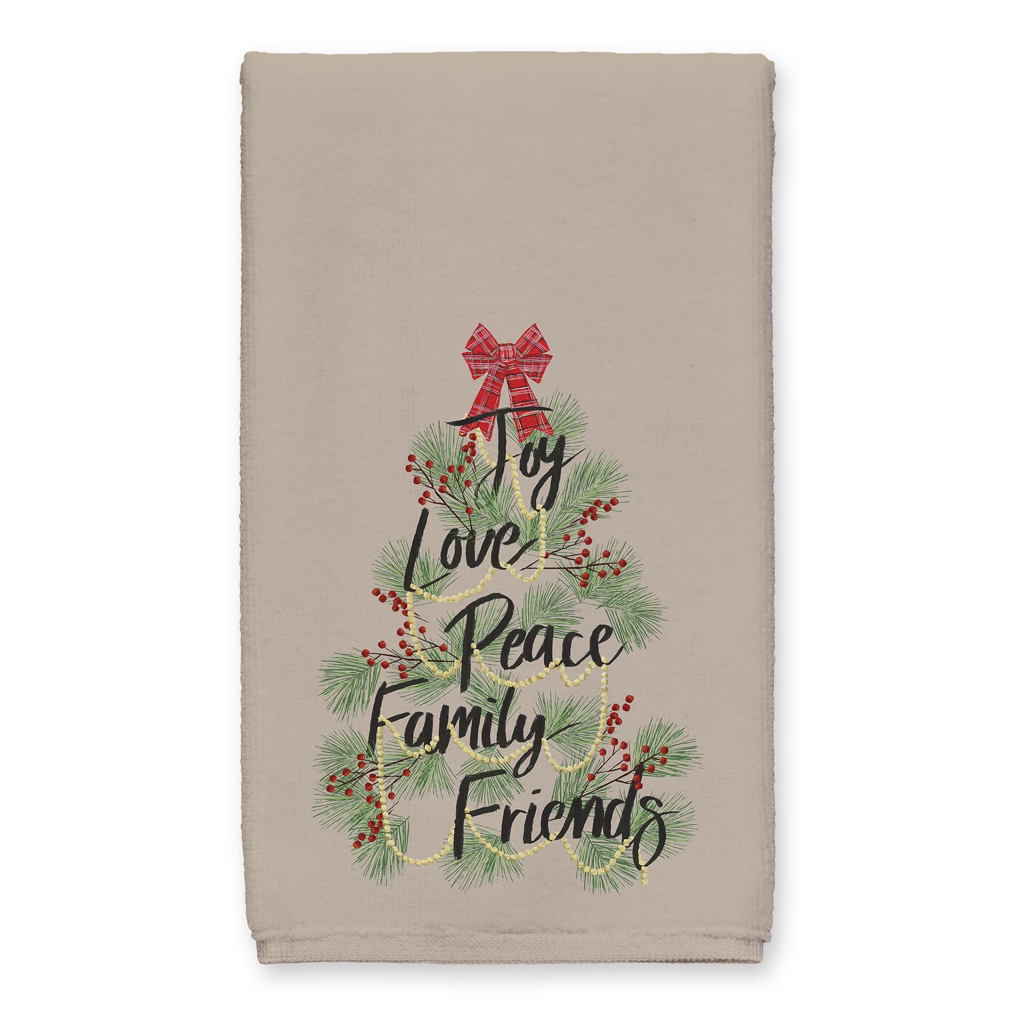 Brown Christmas Word Tree Tea Towel Set