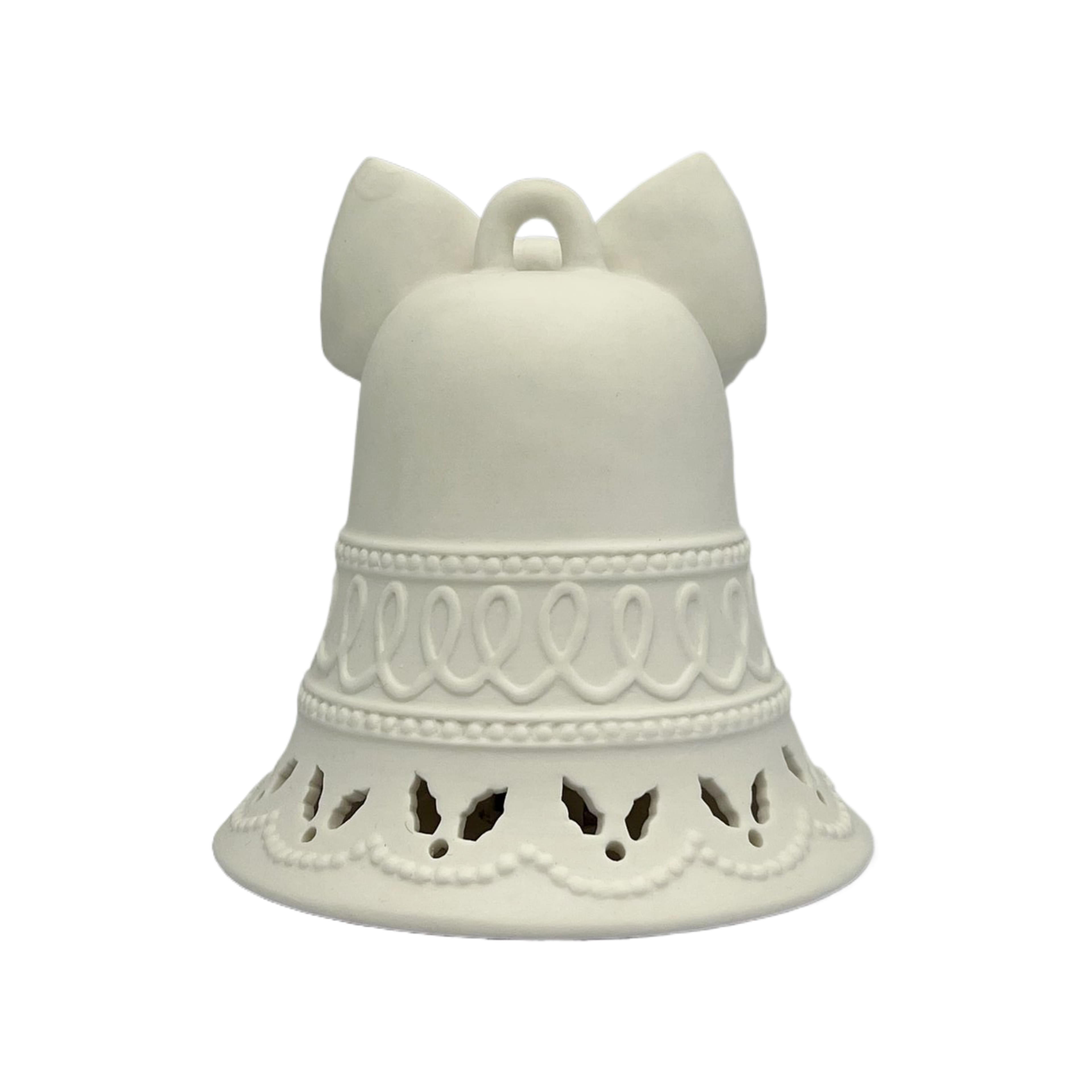 6.5&#x22; LED DIY Ceramic Holly Bell D&#xE9;cor by Make Market&#xAE;