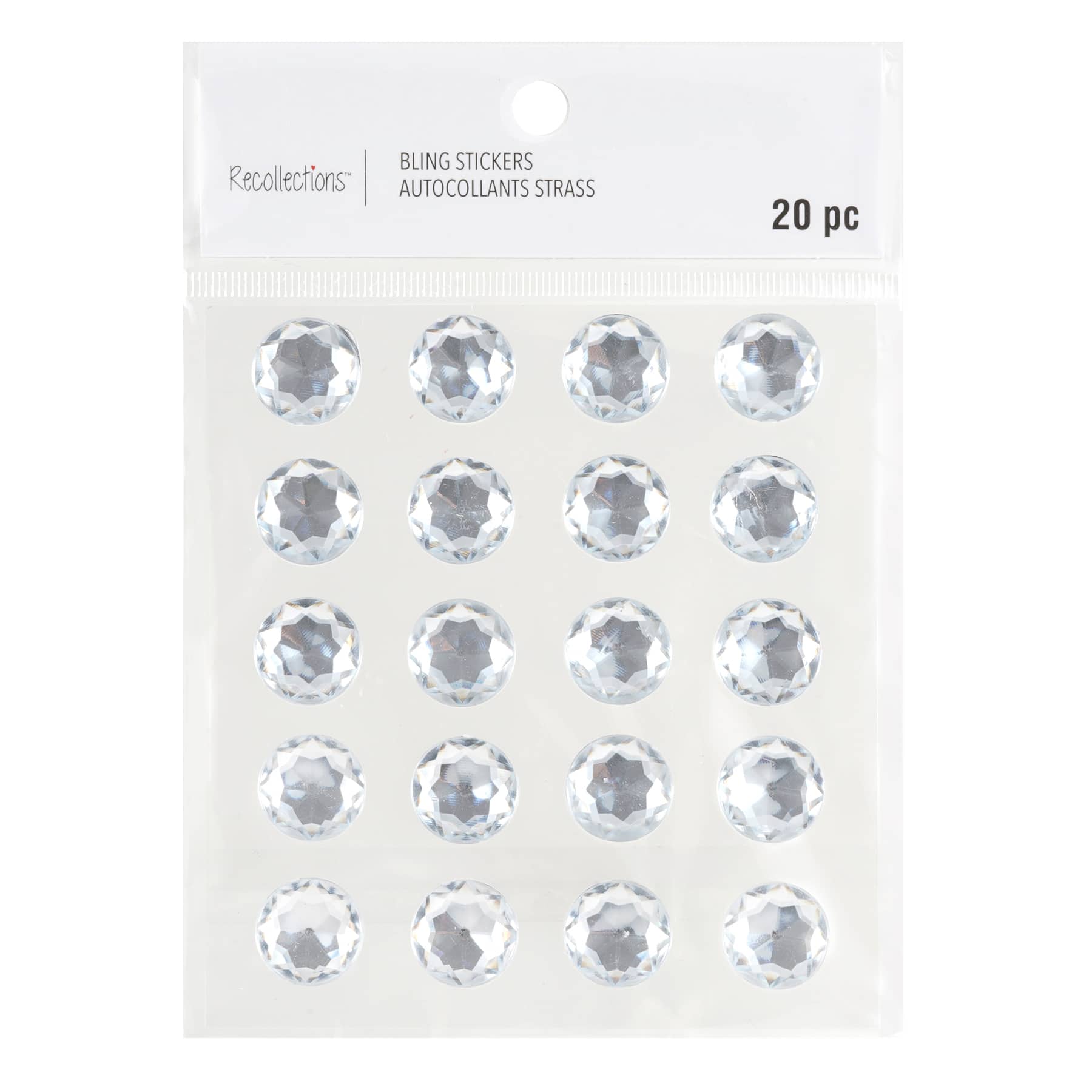 12 Packs: 20 ct. (240 total) 16mm Clear Rhinestone Stickers by Recollections™