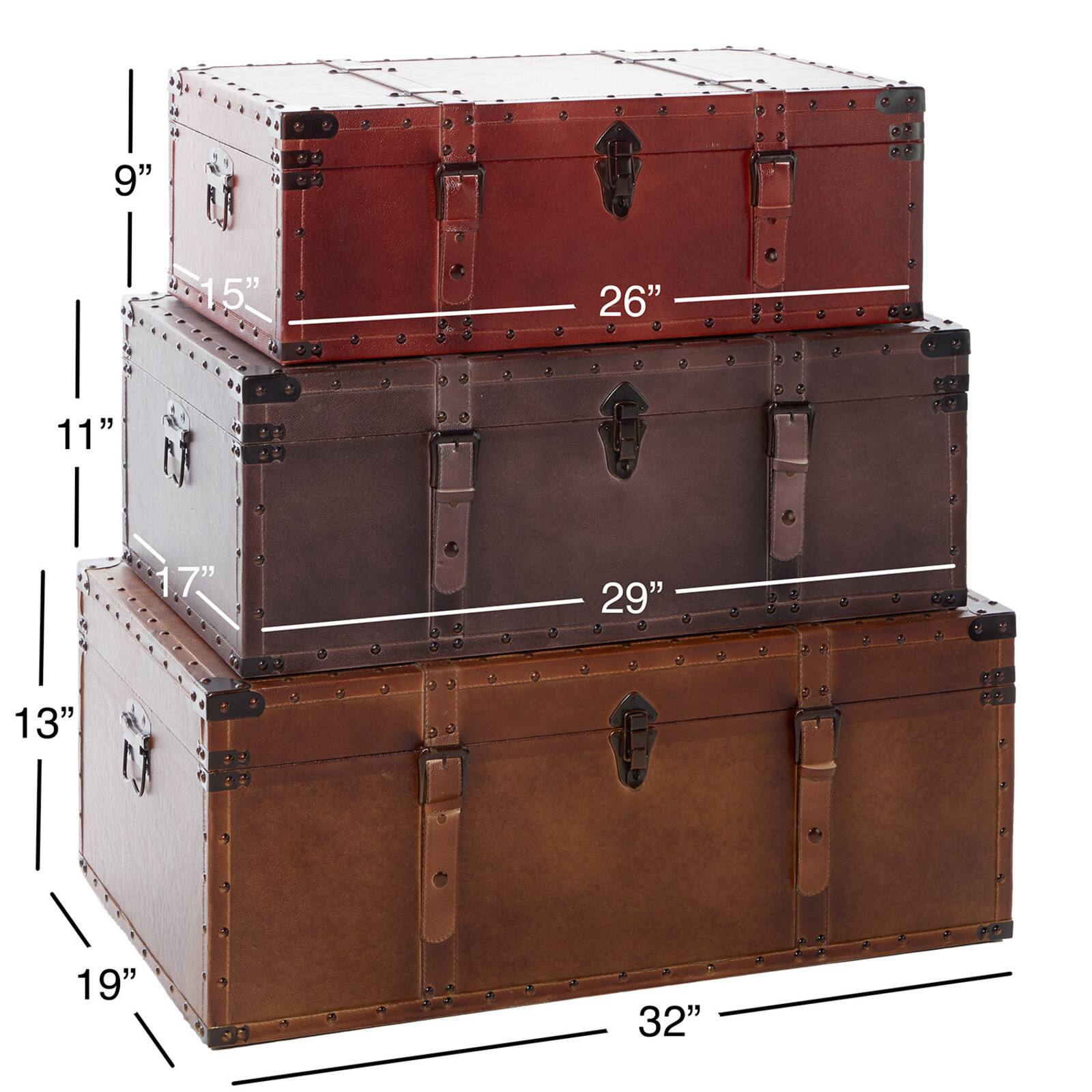 Set of 3&#x22; Brown Wood Rustic Trunk, 32&#x22;, 29&#x22;, 26&#x22;