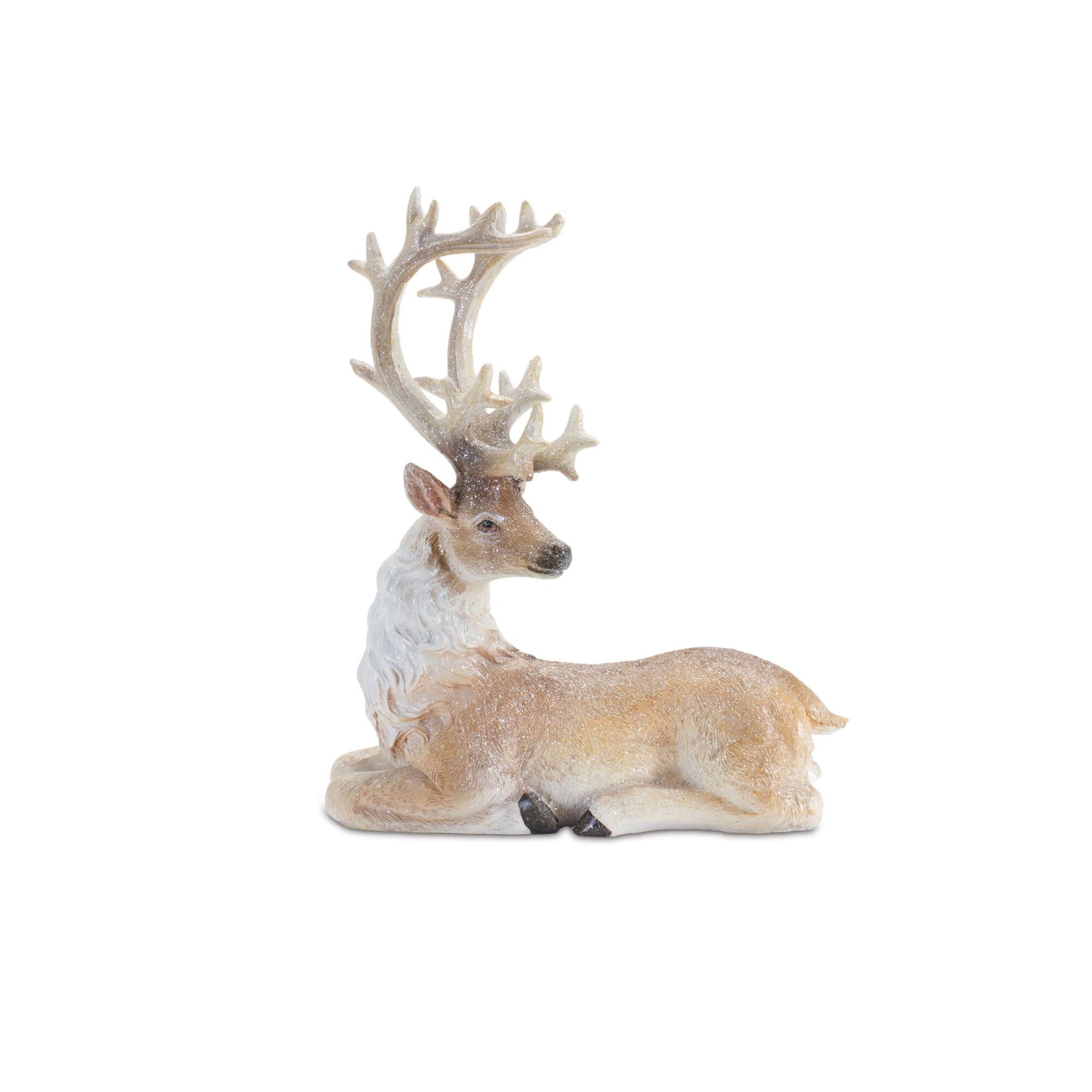 Glittered Holiday Deer Figurine Set