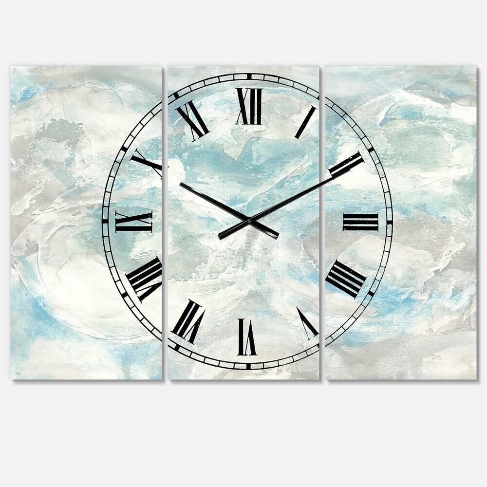 Designart Pale Blue Shade III Multipanel Wall Clock