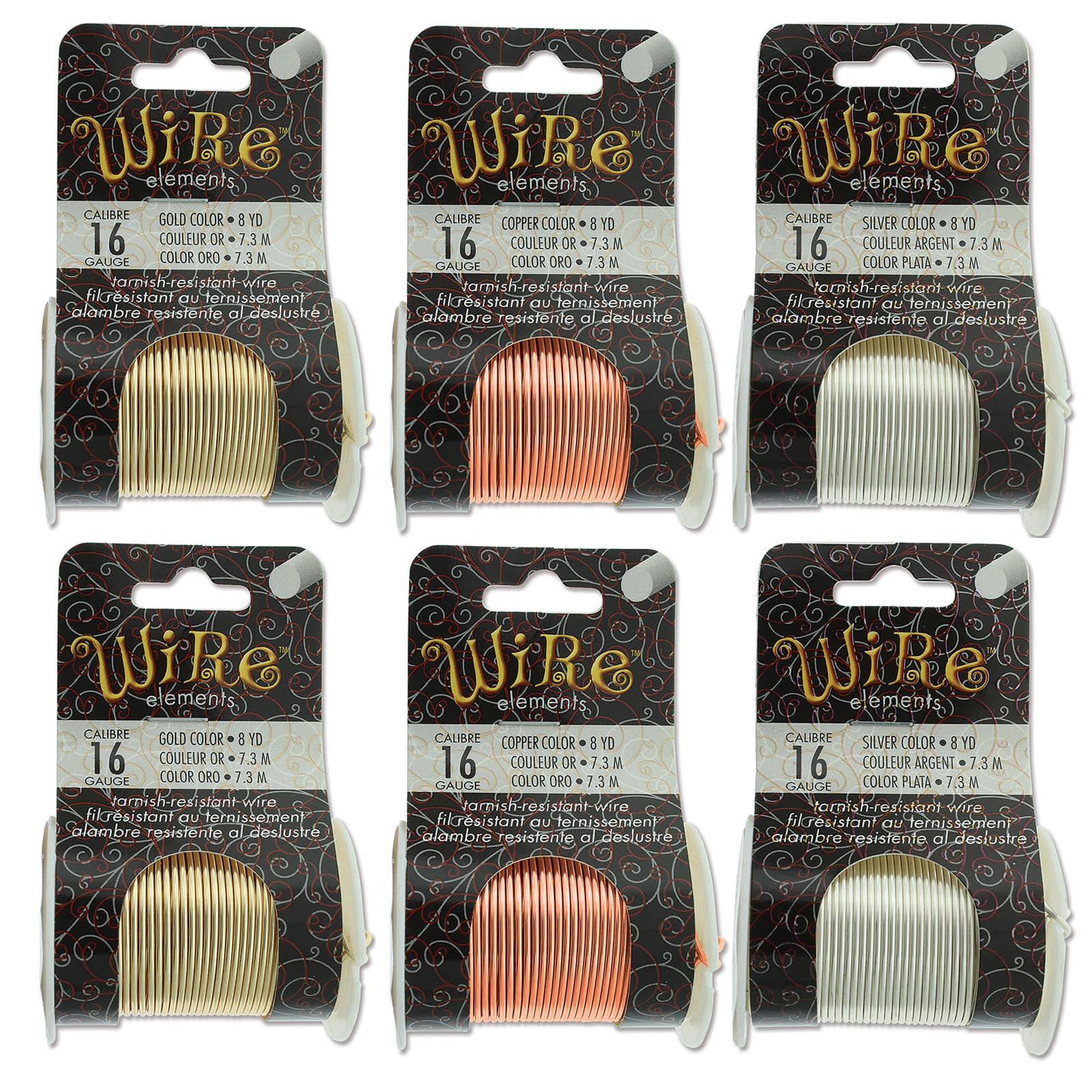The Beadsmith® Gauge Wire Elements™ Tarnish Resistant Medium Temper Gold, Silver & Copper Wire