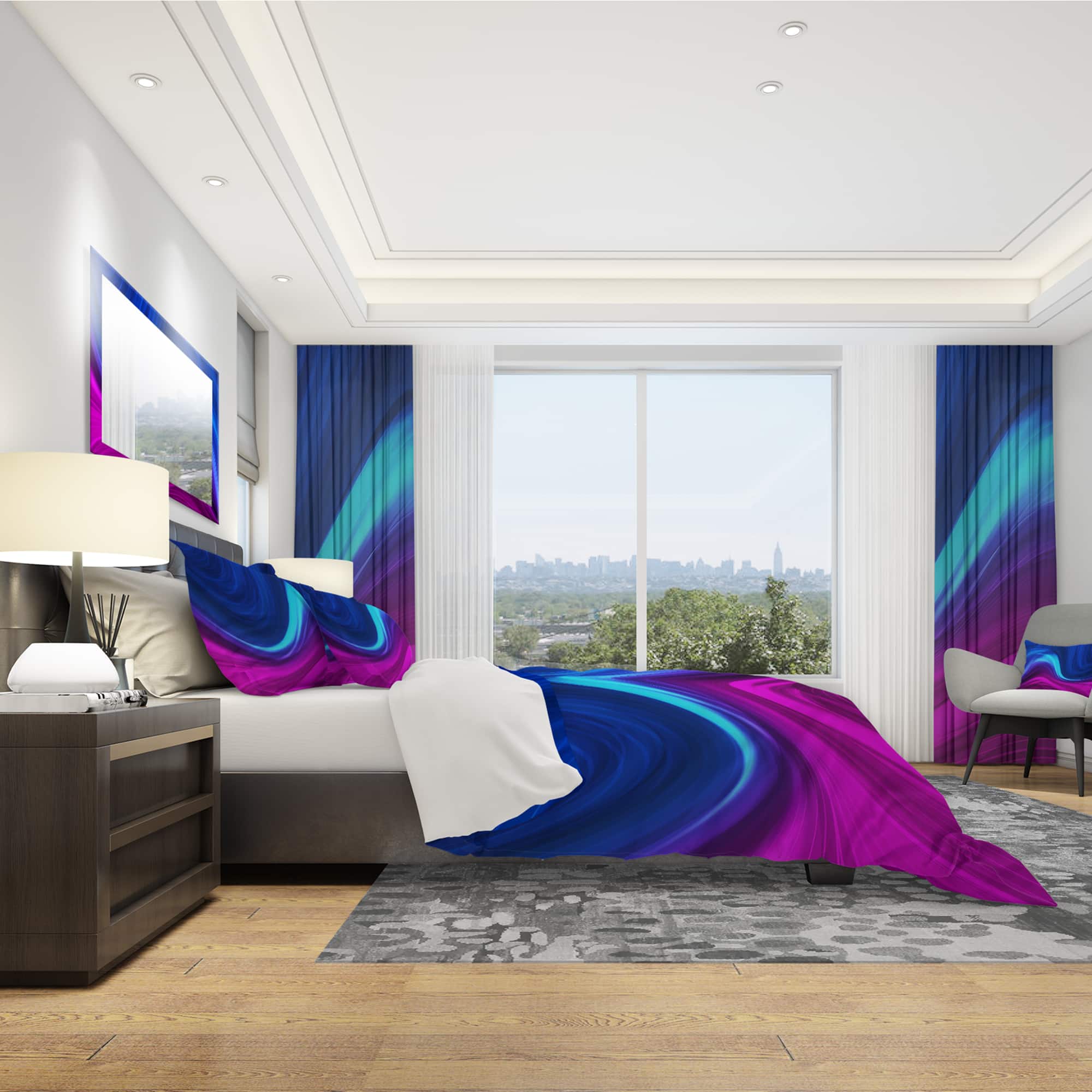 Designart &#x27;Synchronicity&#x27; Modern &#x26; Contemporary Bedding Set - Duvet Cover &#x26; Shams