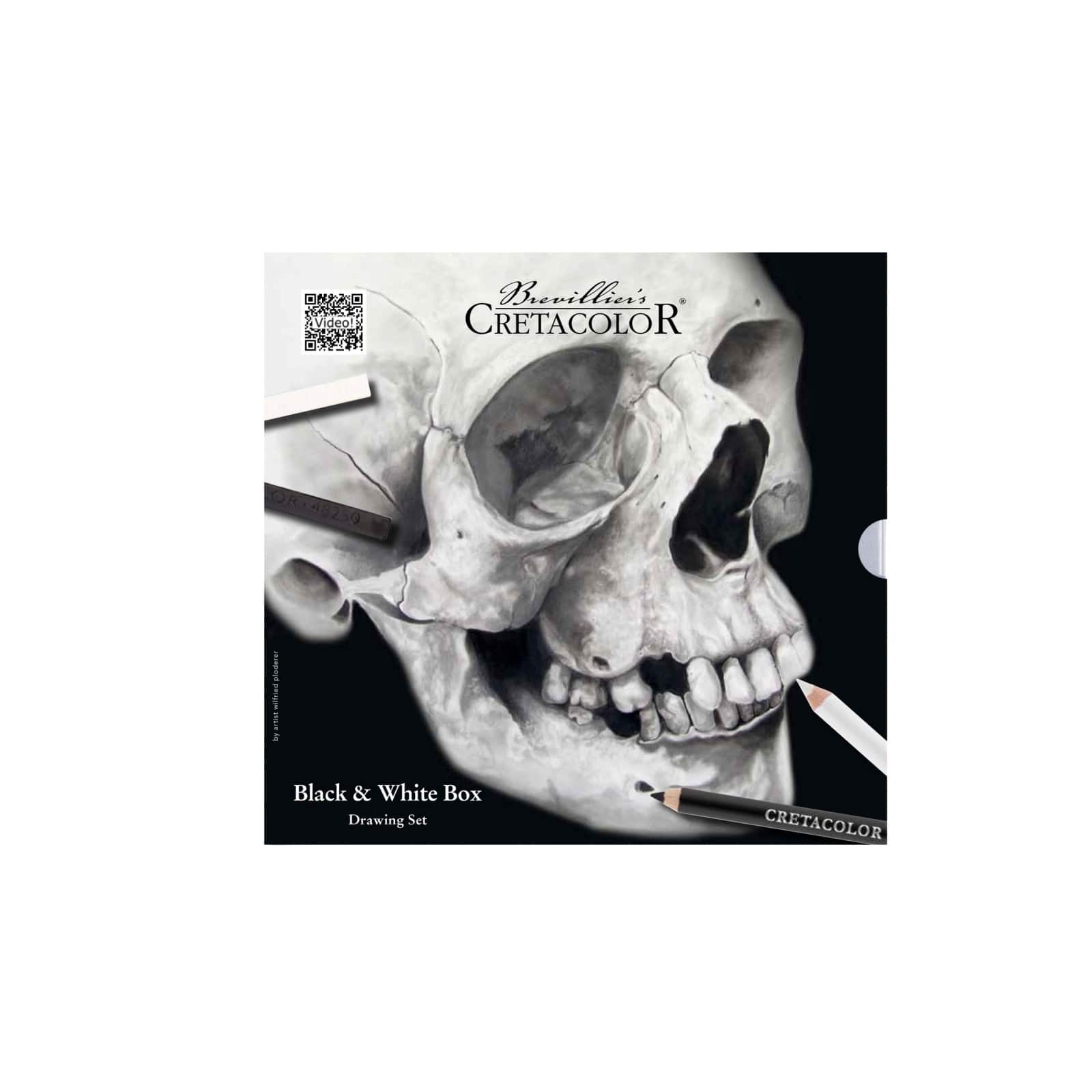 Cretacolor Skull Edition Black &#x26; White Drawing Tin Set