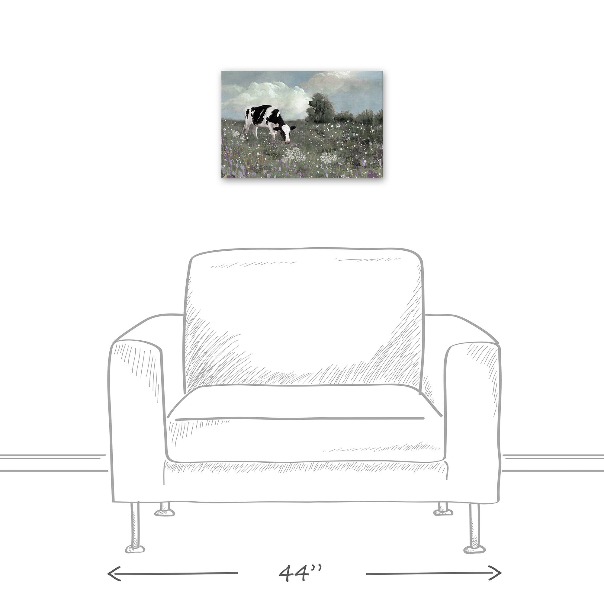 Cow In A Field 18" x 12' Canvas Wall Art