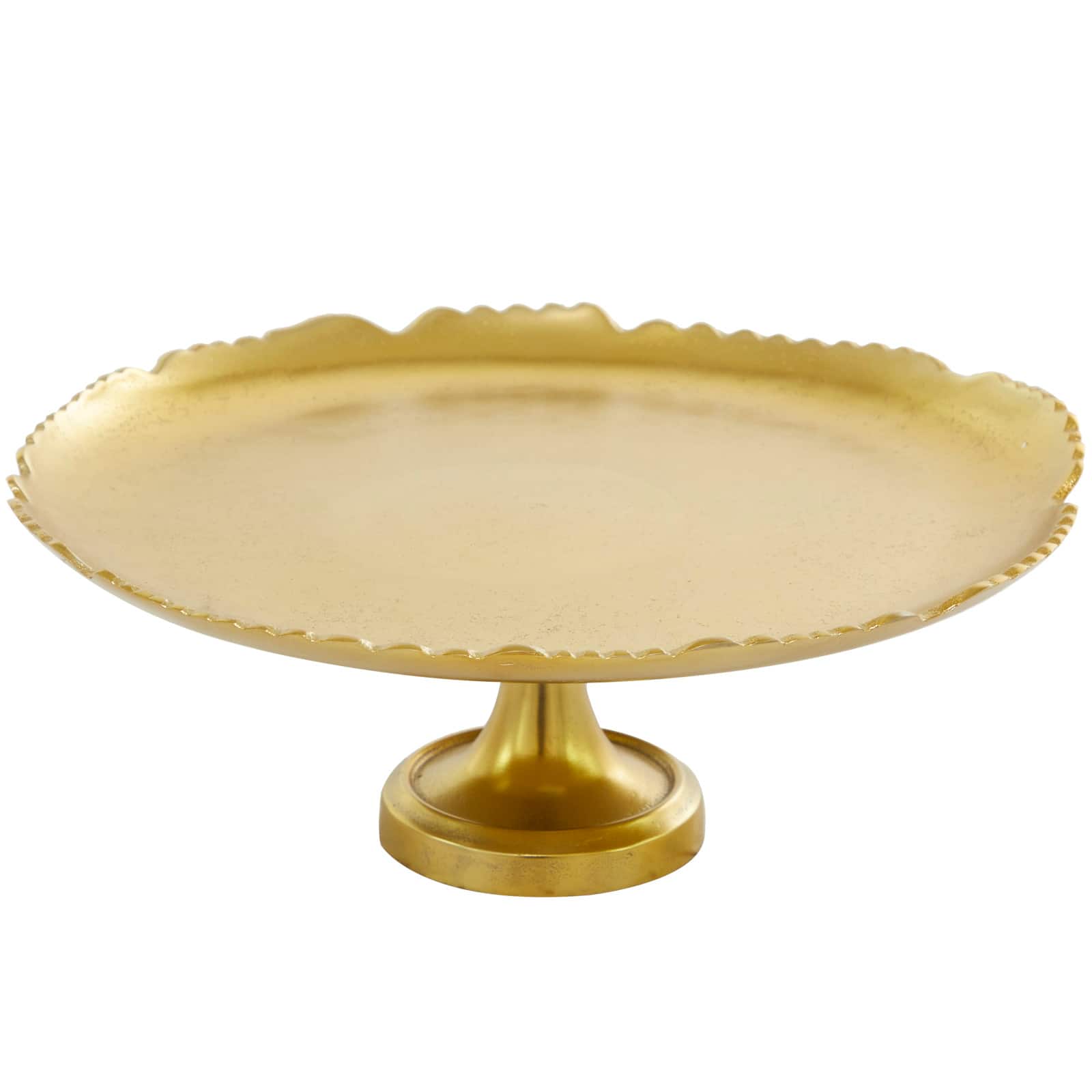 CosmoLiving by Cosmopolitan 16" Gold Aluminum Cake Stand