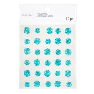Aqua Iridescent Bling Pinwheel Stickers By Recollections™ image