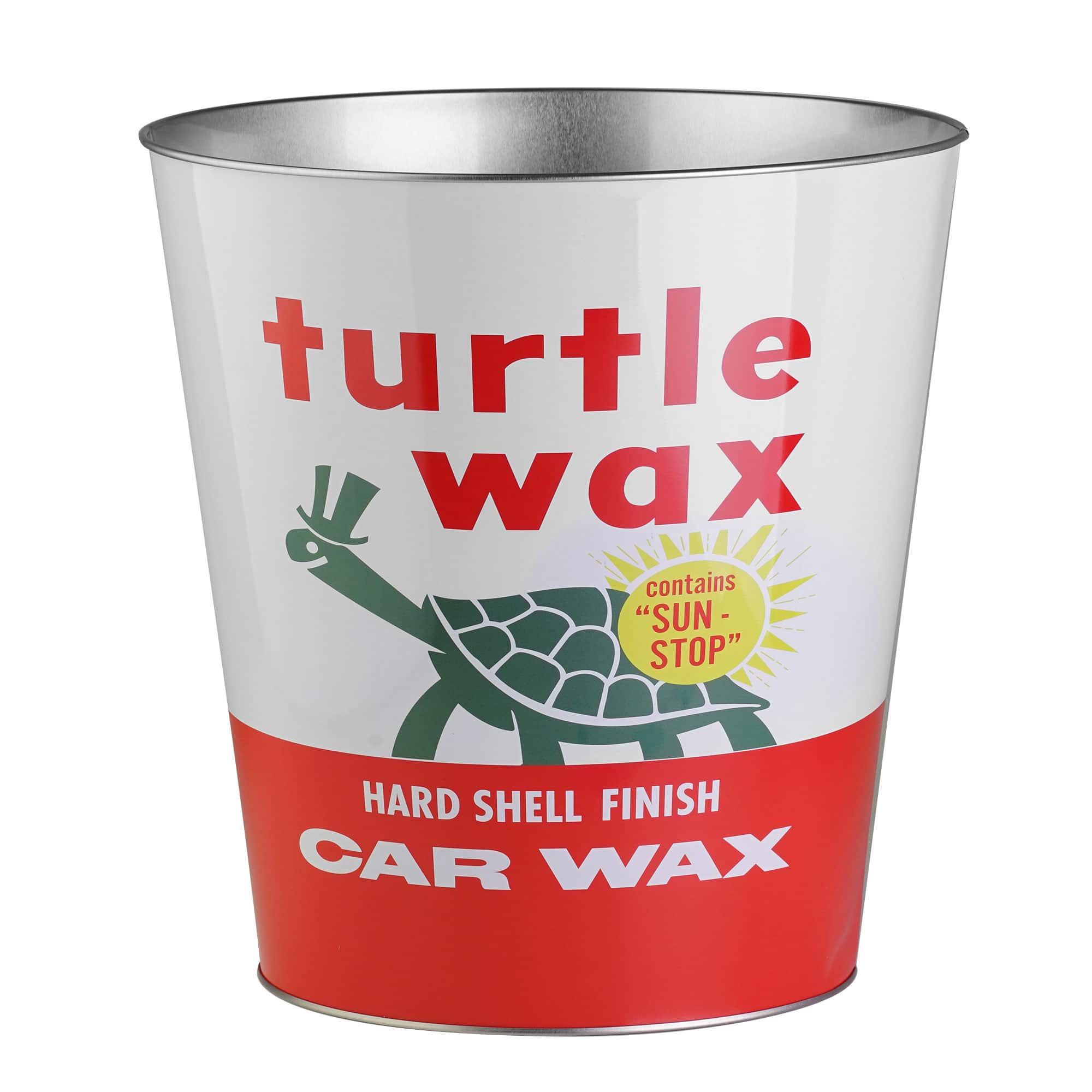 American Art D&#xE9;cor&#x2122; 11&#x22; Turtle Wax Decorative Metal Trash Can