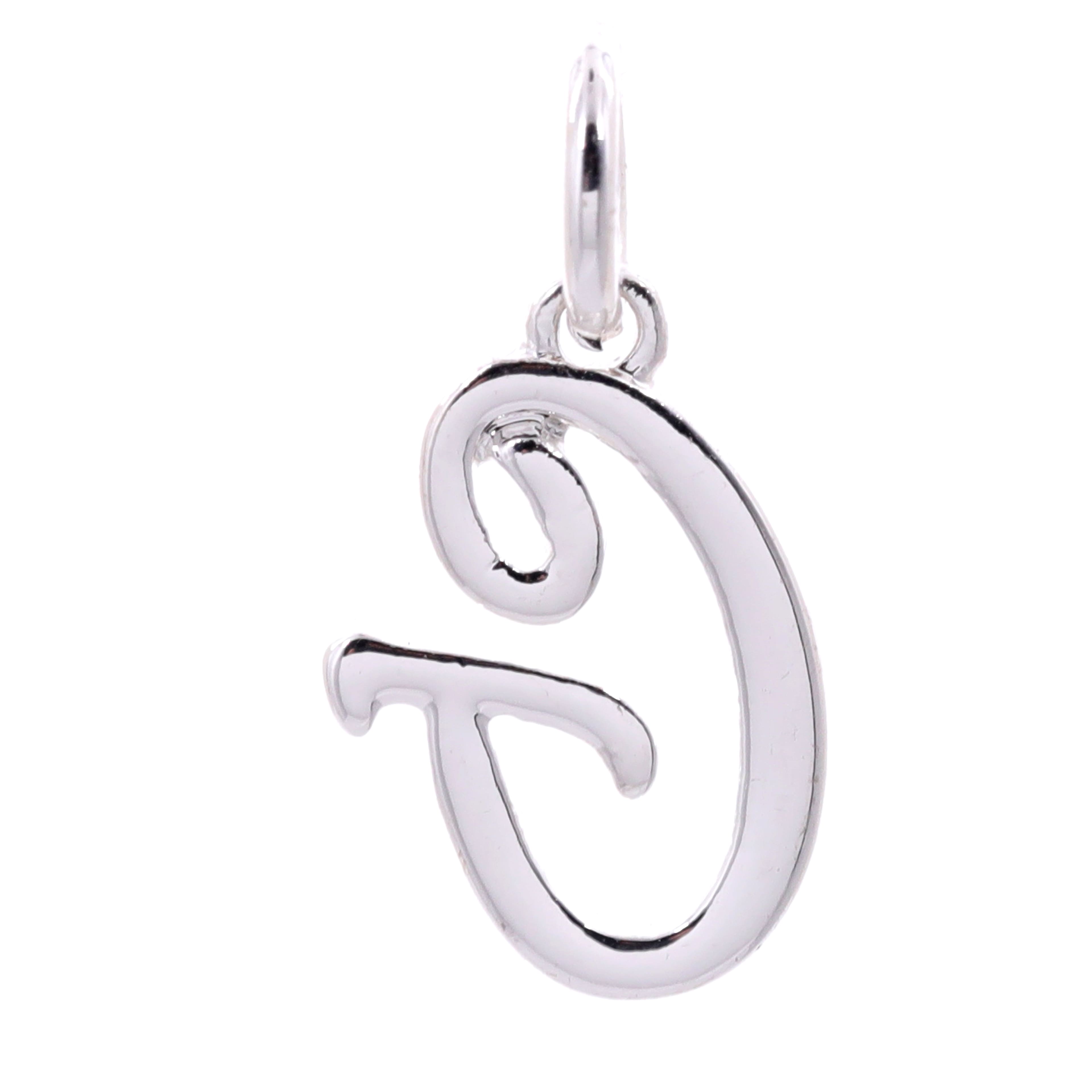 Silver Plated Script Letter Charm by Bead Landing&#x2122;