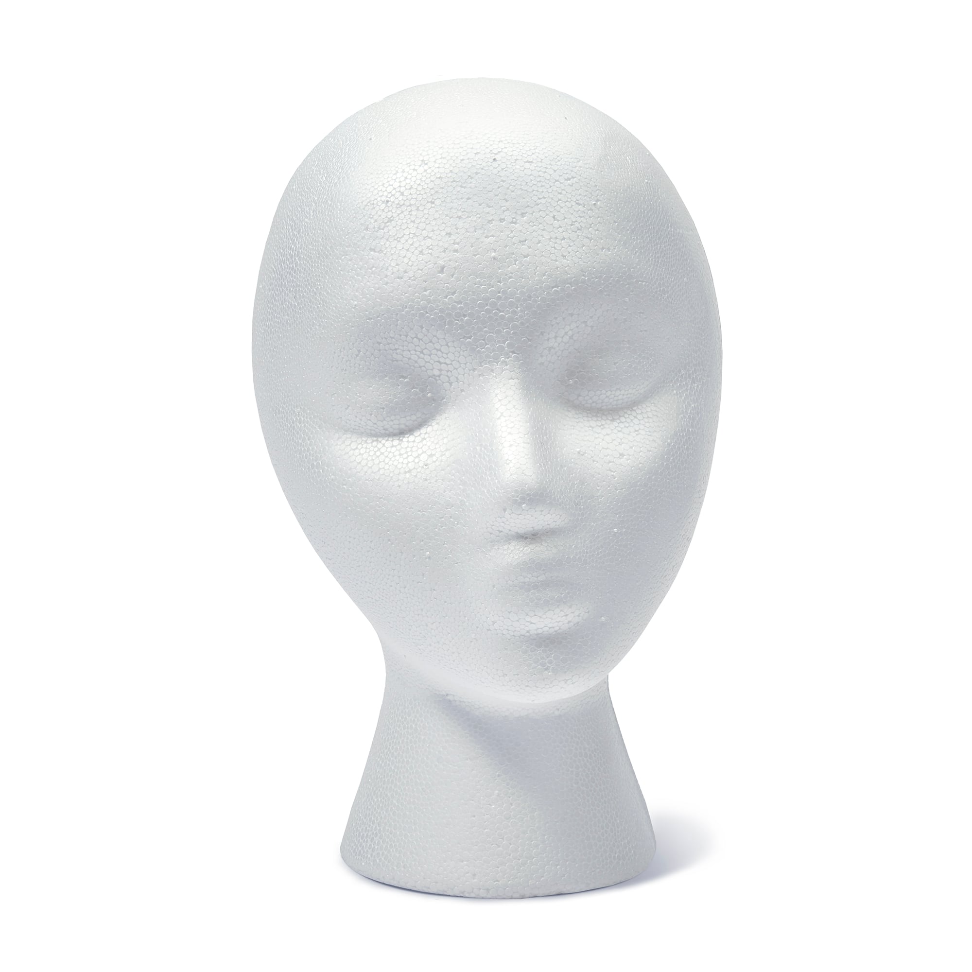Female Face  Mannequin Head White Styrofoam For Painting Craft Wig Storage White 