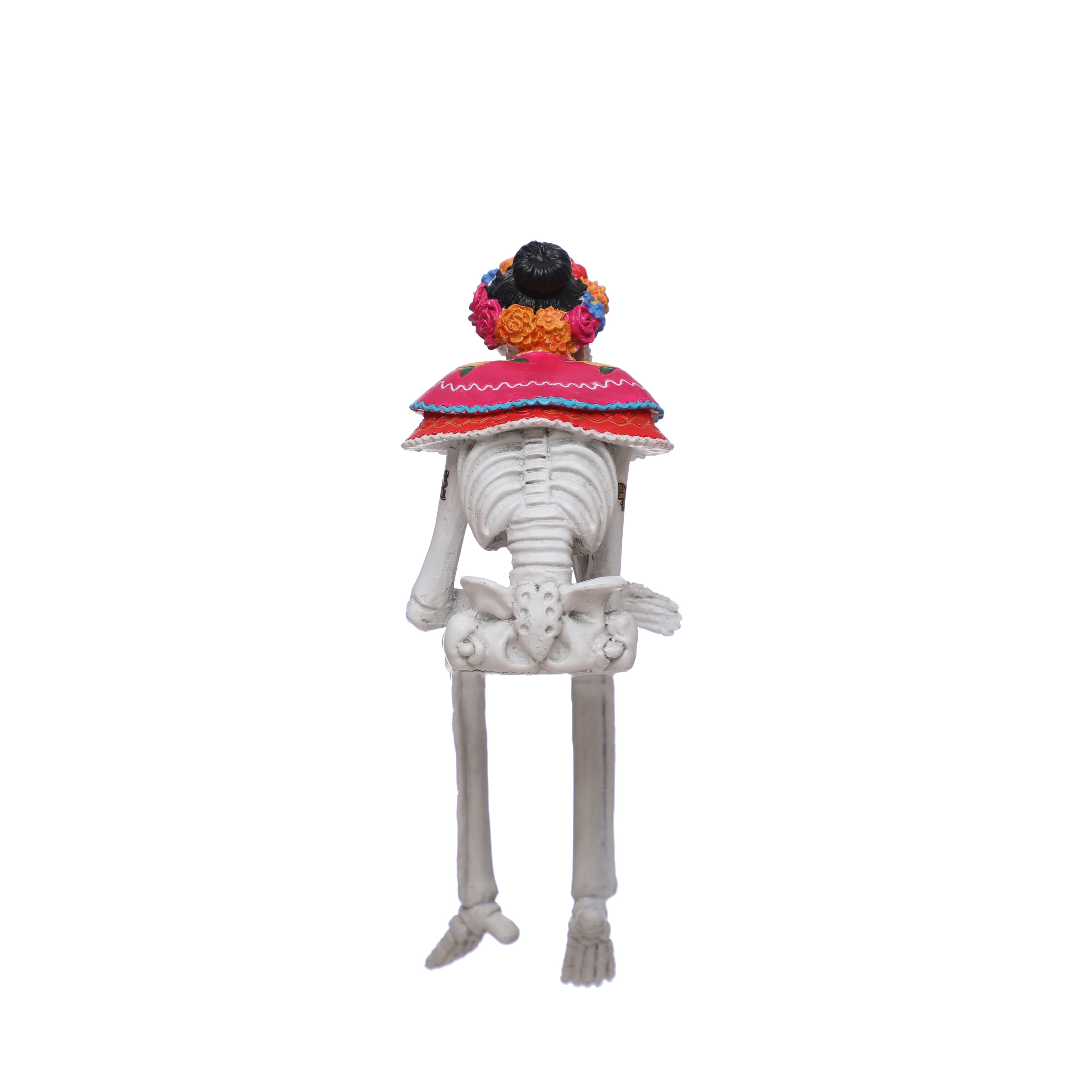 9&#x22; Sitting Skeleton with Flower Crown by Ashland&#xAE;