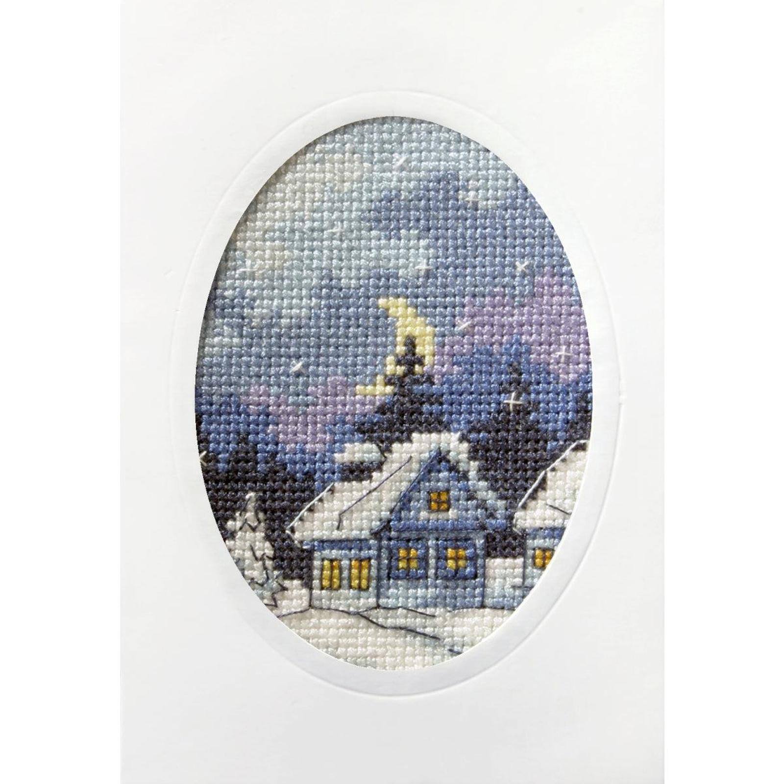 Orchidea Complete Cross Stitch Kit - Greetings Card Winter Night