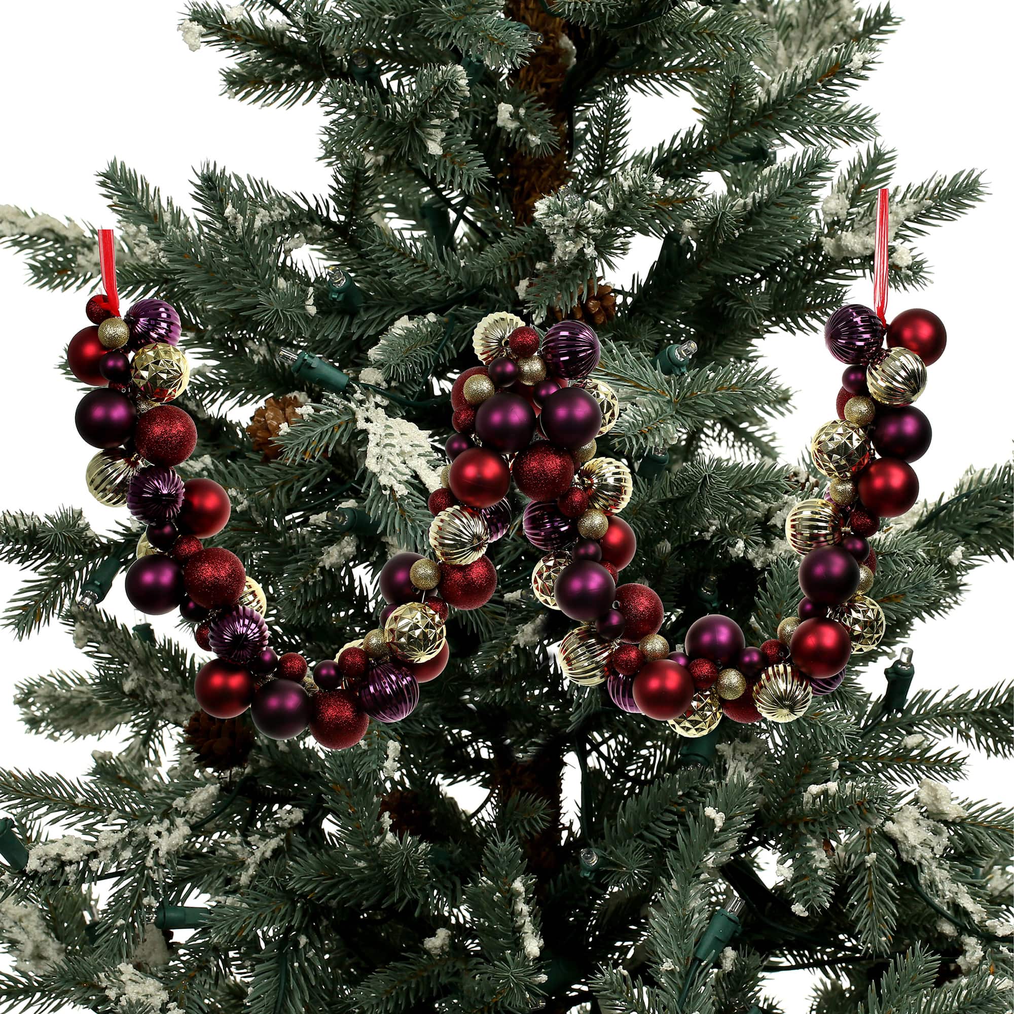 6ft. Red, Gold &#x26; Purple Ball Ornament Garland by Ashland&#xAE;