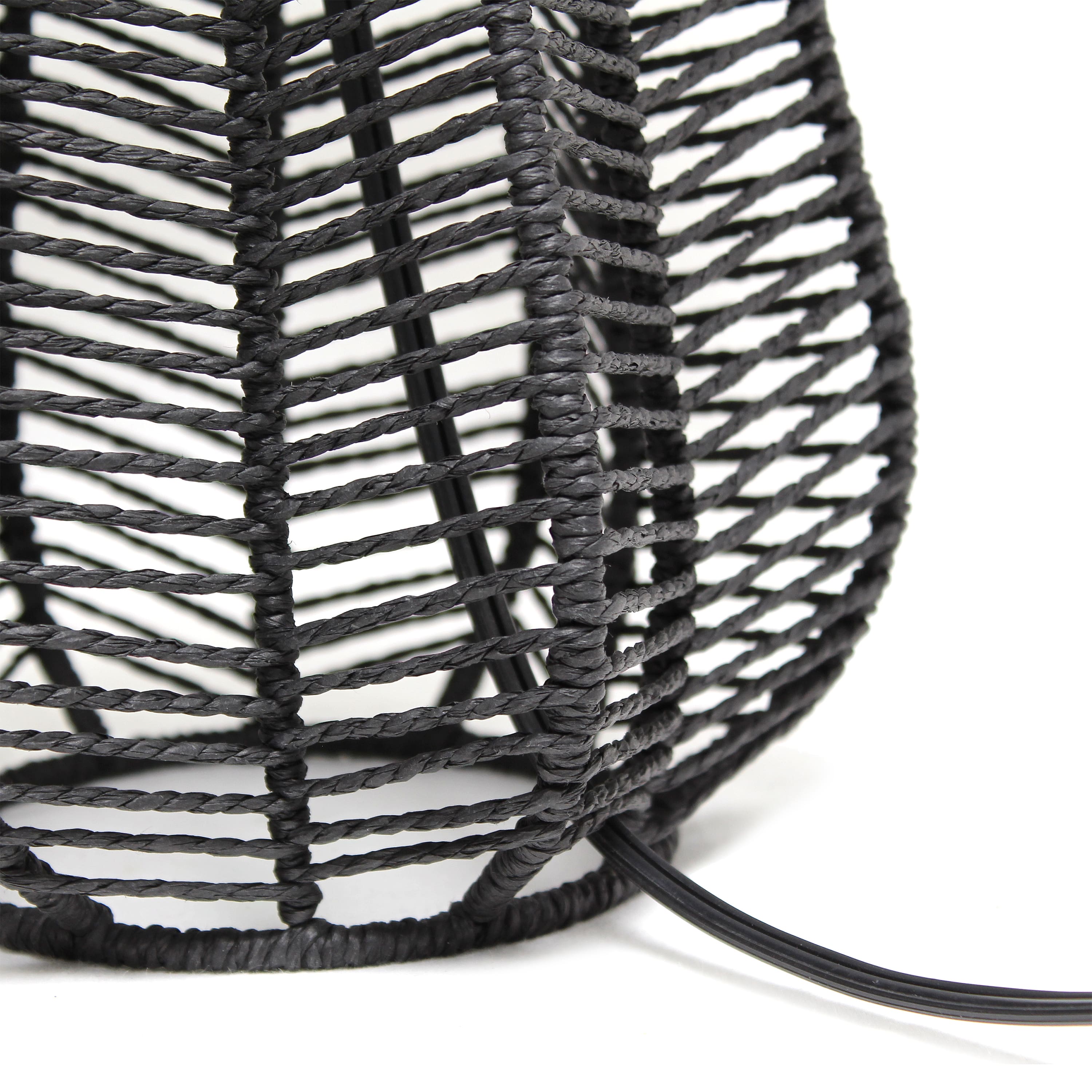 Lalia Home 21&#x22; Rattan Paper Rope Table Lamp with Shade