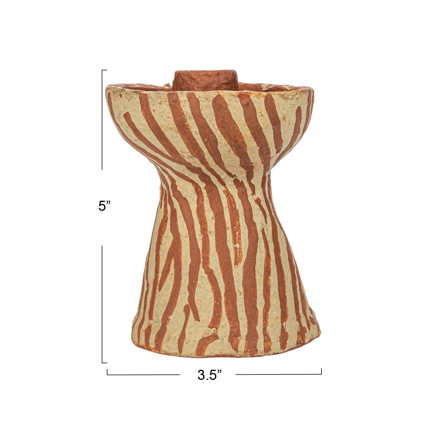 Hello Honey&#xAE; 5&#x22; Round Decorative Hand-Painted Paper Mache Taper Holder
