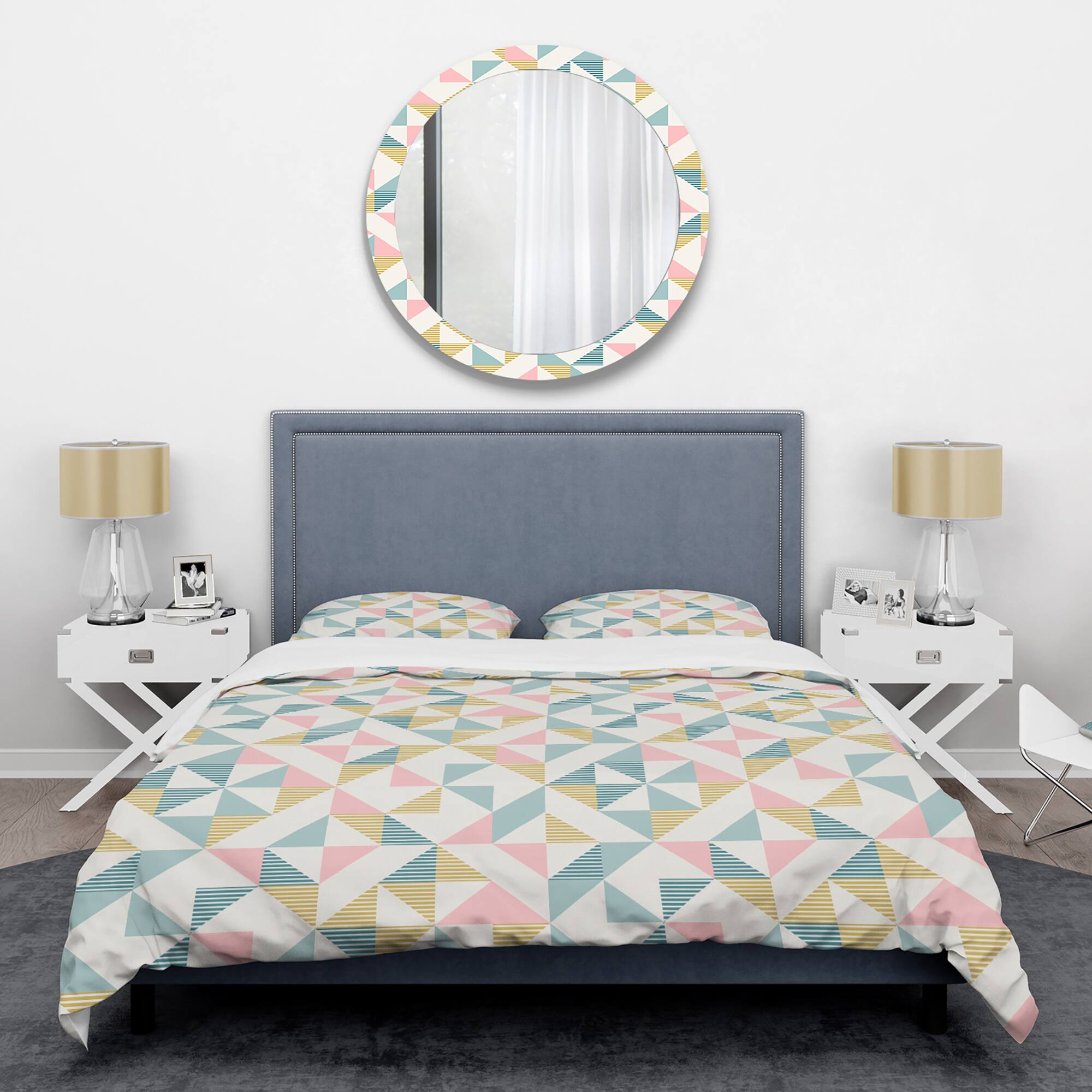 Designart &#x27;Diamond Retro XI&#x27; Mid-Century Duvet Cover Set