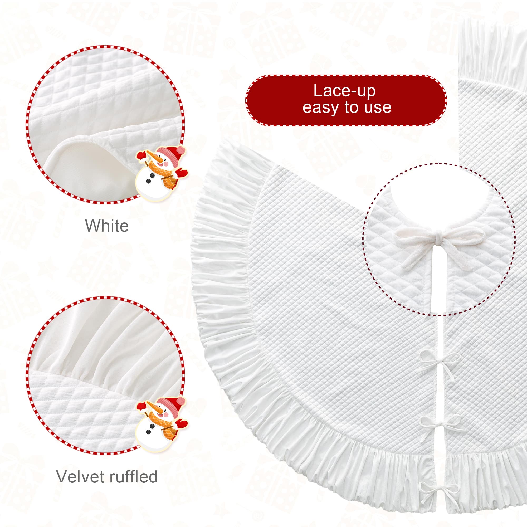 Glitzhome® Deluxe Velvet Ruffled Christmas Tree Skirt
