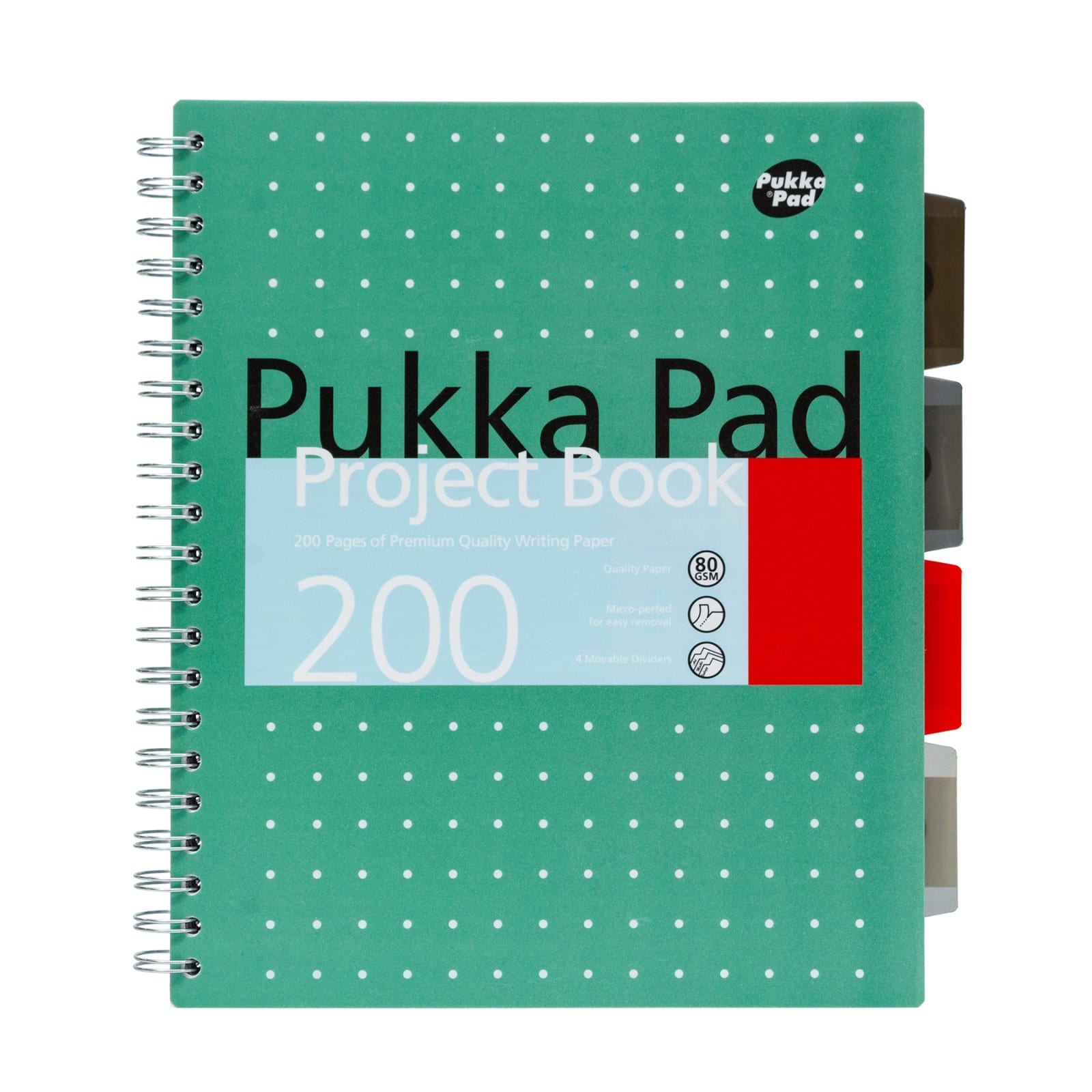 Pukka Pads Metallic Green Letter Sized Subject Divider Notebooks, 3ct.