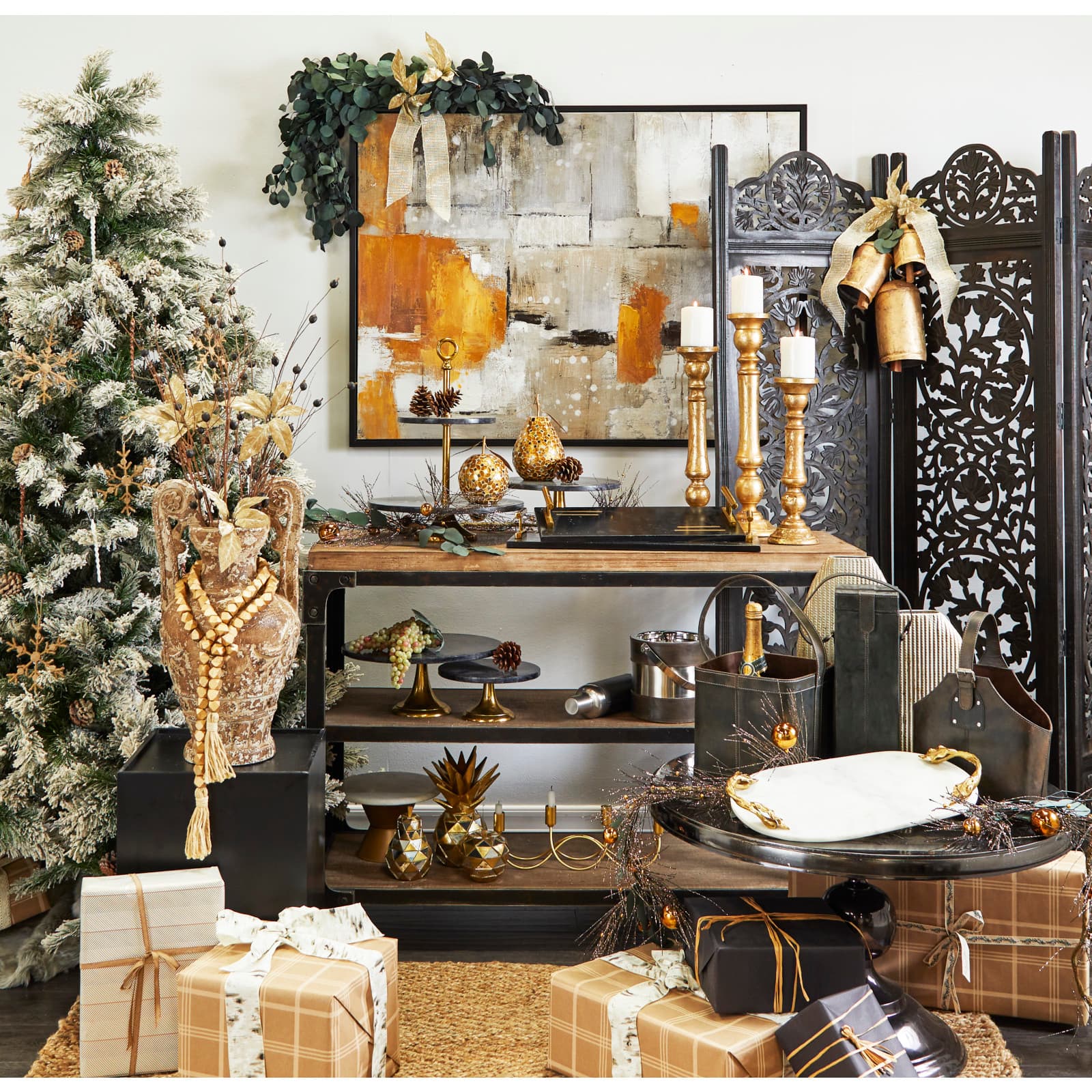 Black Aluminum Coffee Table with Pedestal Base 31" x 31" x 19"