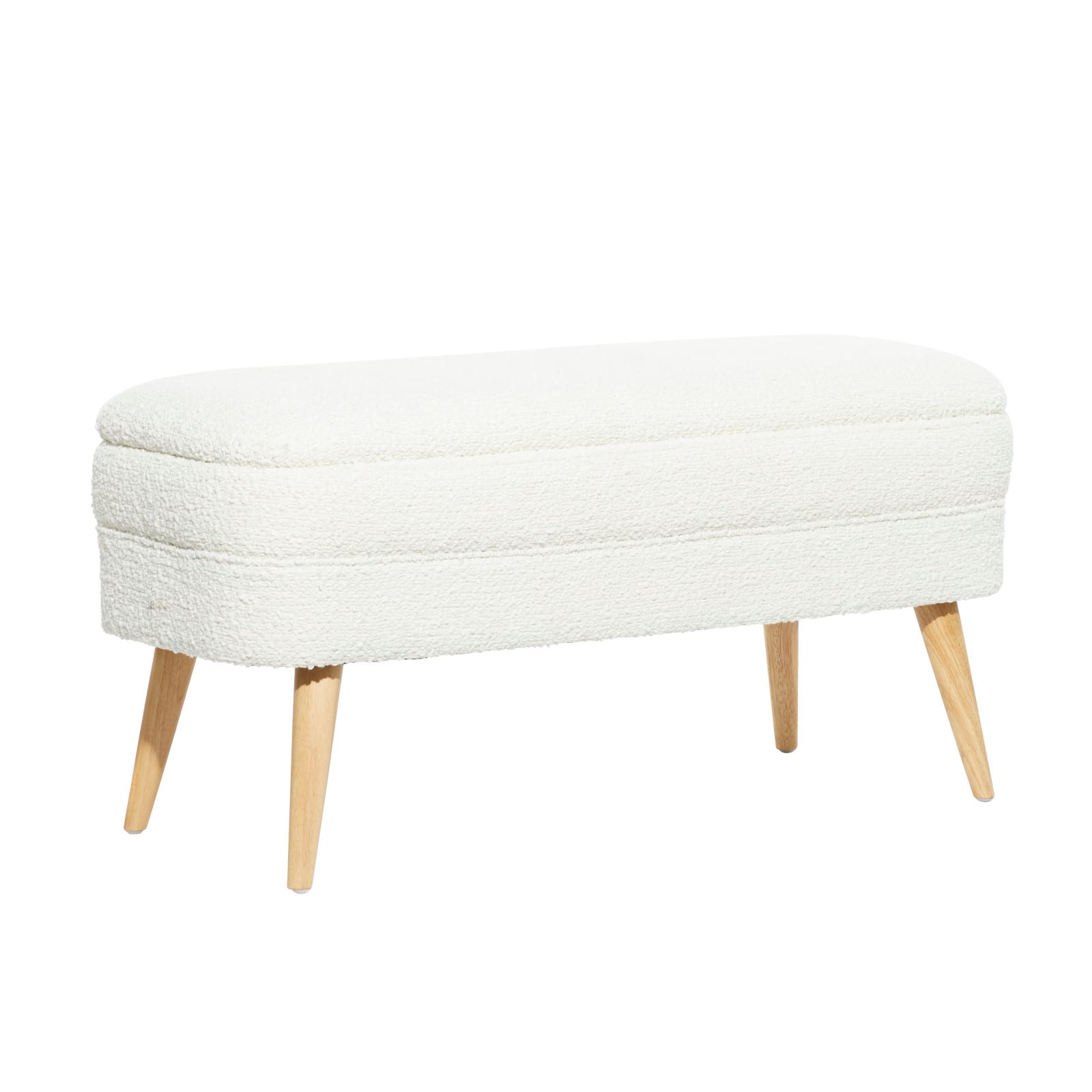40" Contemporary Polyester & Wood Storage Bench
