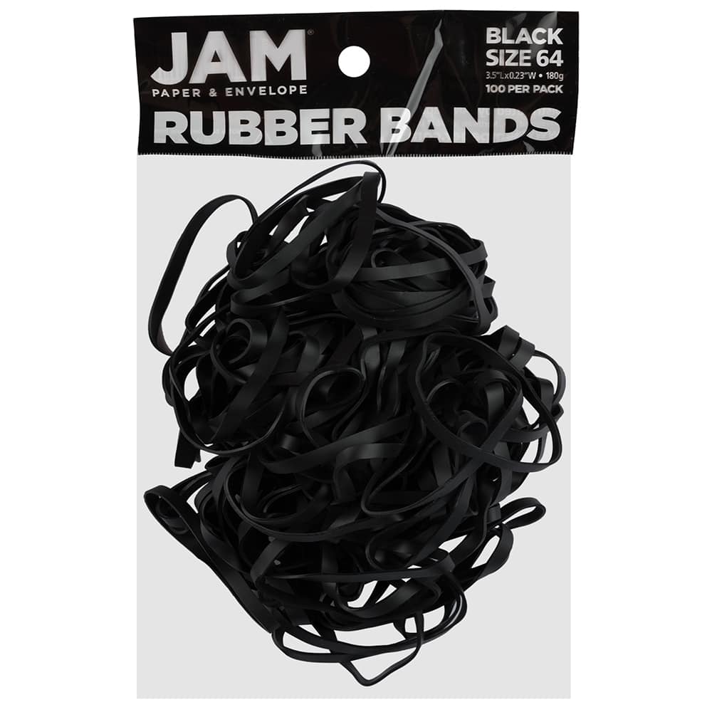 JAM Paper Size 64 White Rubber Bands, 100ct.