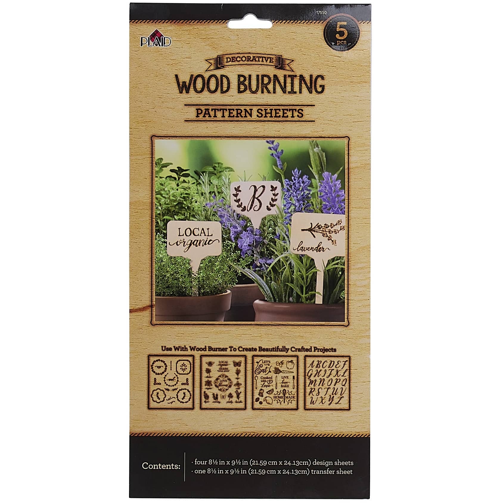 Plaid® Outdoor Wood Burning Pattern Sheets, 5ct.